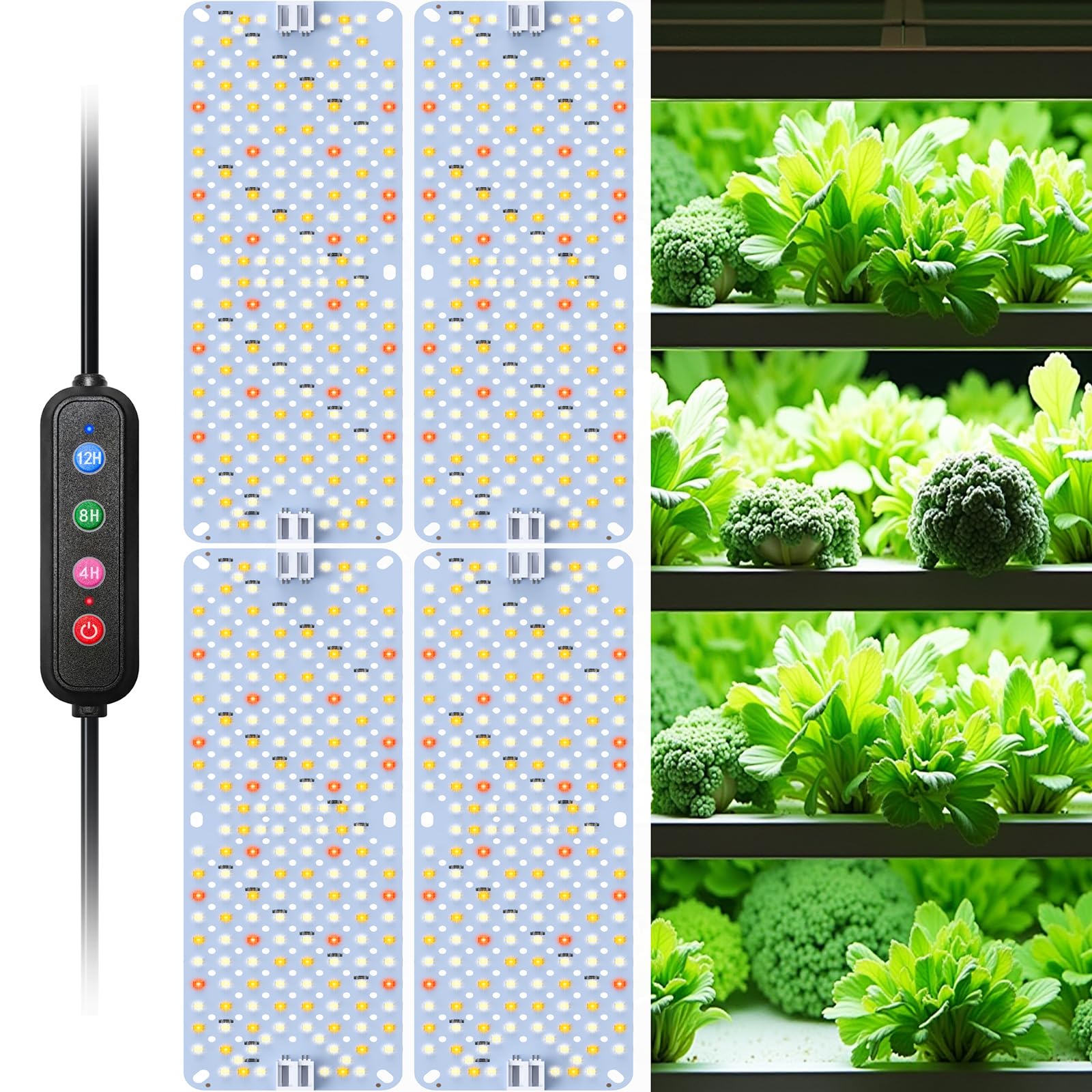 SDOVUERC Full Spectrum 768 LEDs Grow Lights, Plant Grow Lights for Indoor Plants with Daisy Chain Function, Sunlike Spectrum,4/8