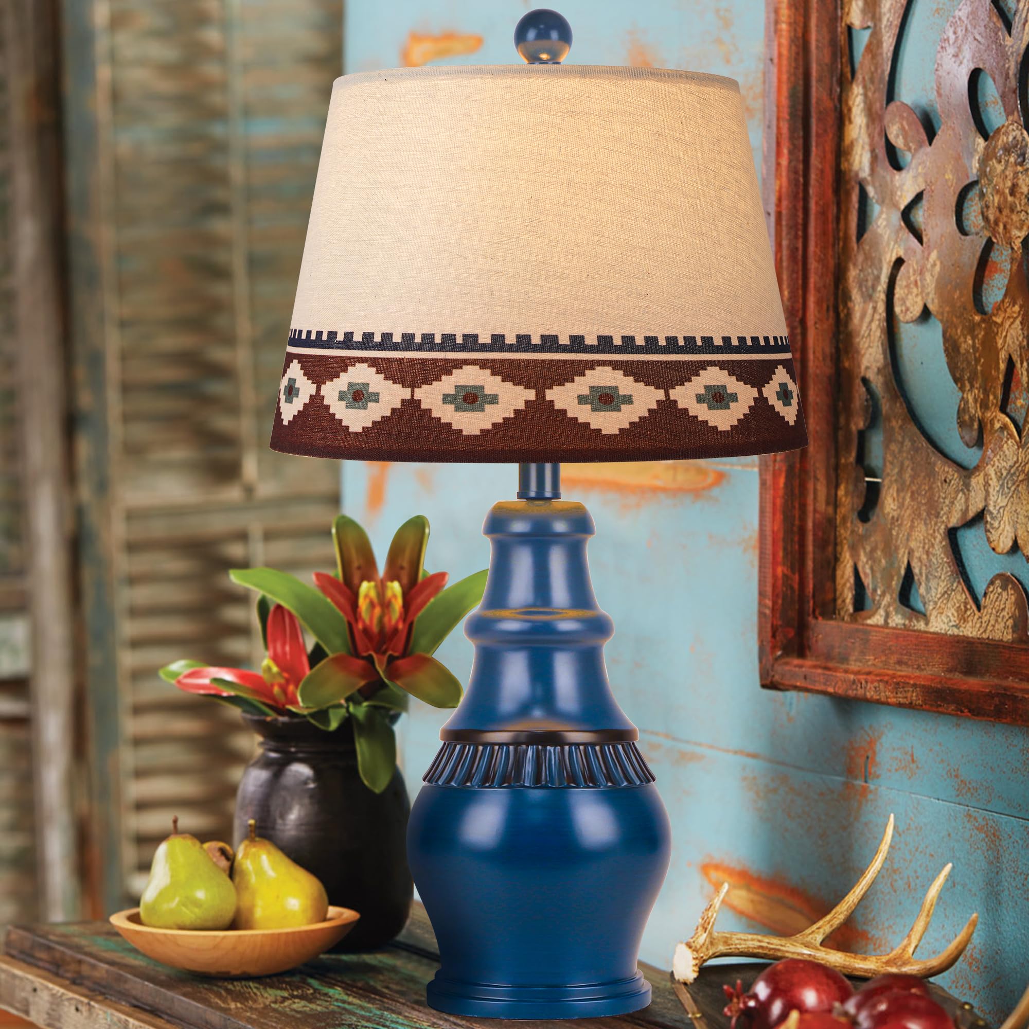 Hamucd Farmhouse Rustic Table Lamps Set Of 2 For Living Room,3-Color Temperature Dimmable Southwest Bedroom Nightstand Lamps For