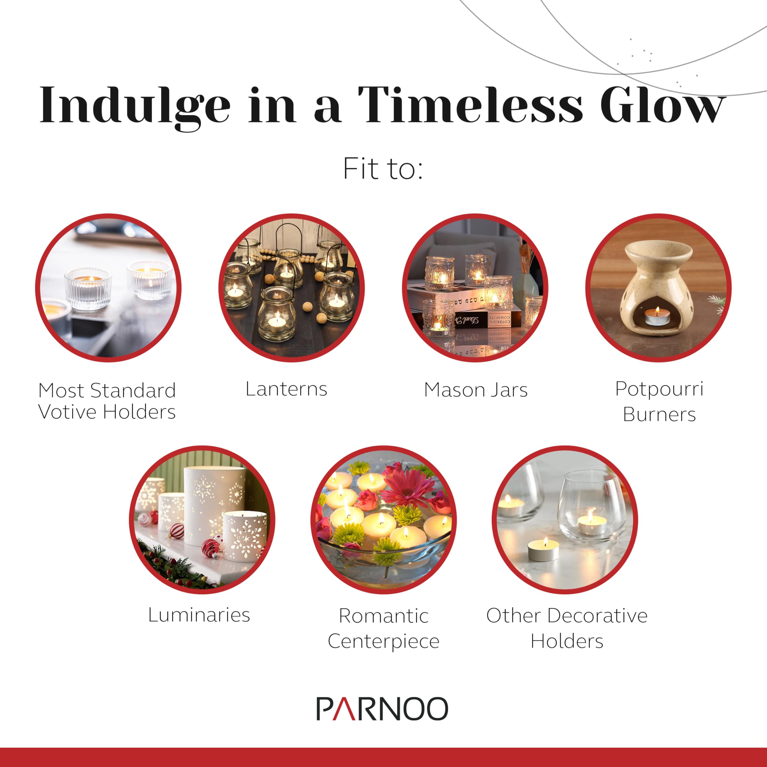 Parnoo White Tea Light Candles, 250 Pcs – 8-Hour Long Burn Time Small Candles, No Soot, Unscented With Cotton Wick In Metal Cups – Bulk Pack Of Candles For Romantic Dinners, Weddings, Spas, & Hotels