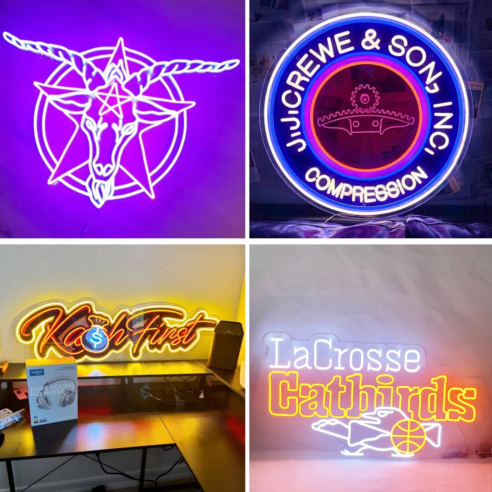 JEMESI Custom UV Printed Neon Sign for Wall Decoration, 18x3 inches, Personalized Design