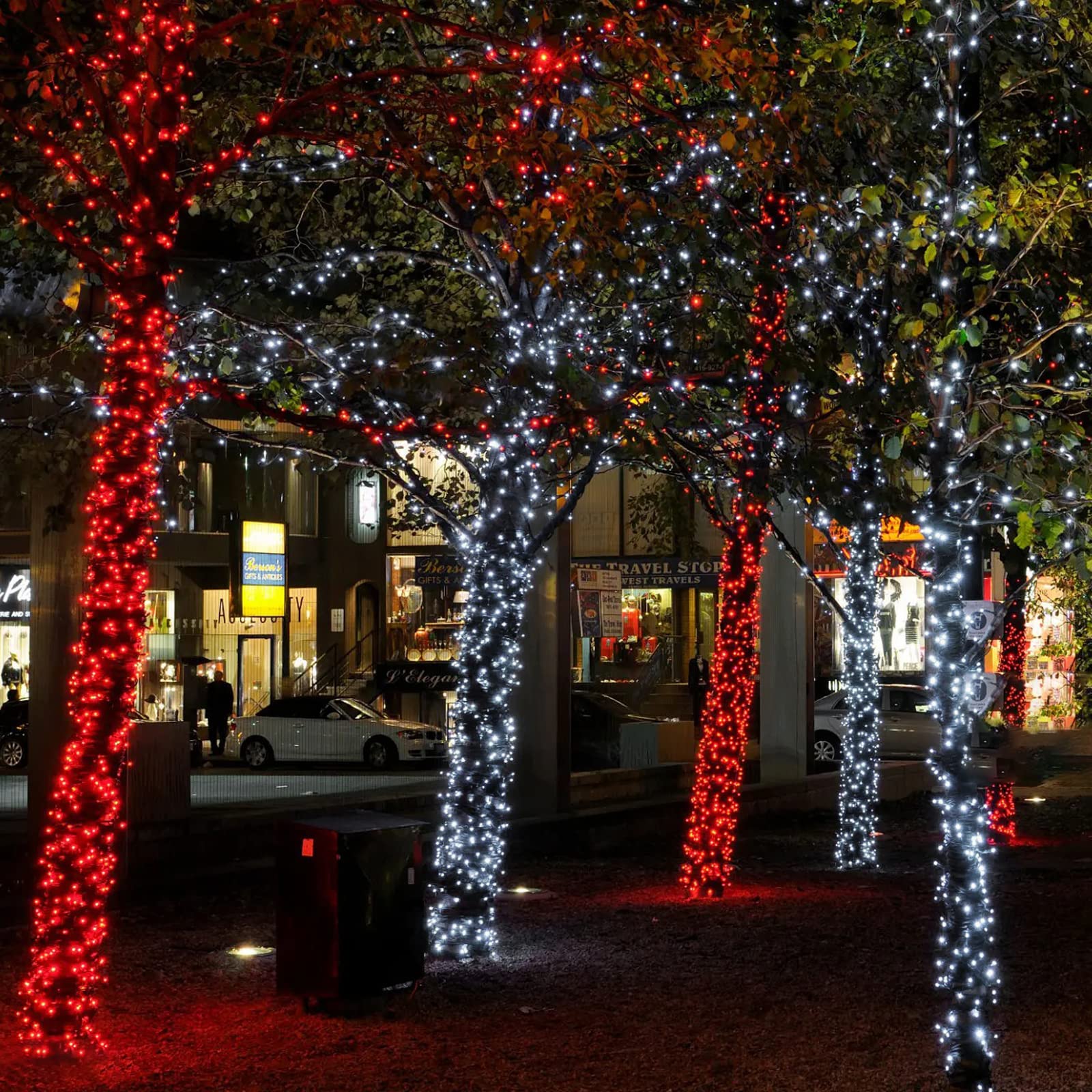 Connectable Red And White Christmas String Lights, 2Pack 164Ft 400Led Christmas Lights For Outside/Indoor, Plug In Christmas Tre