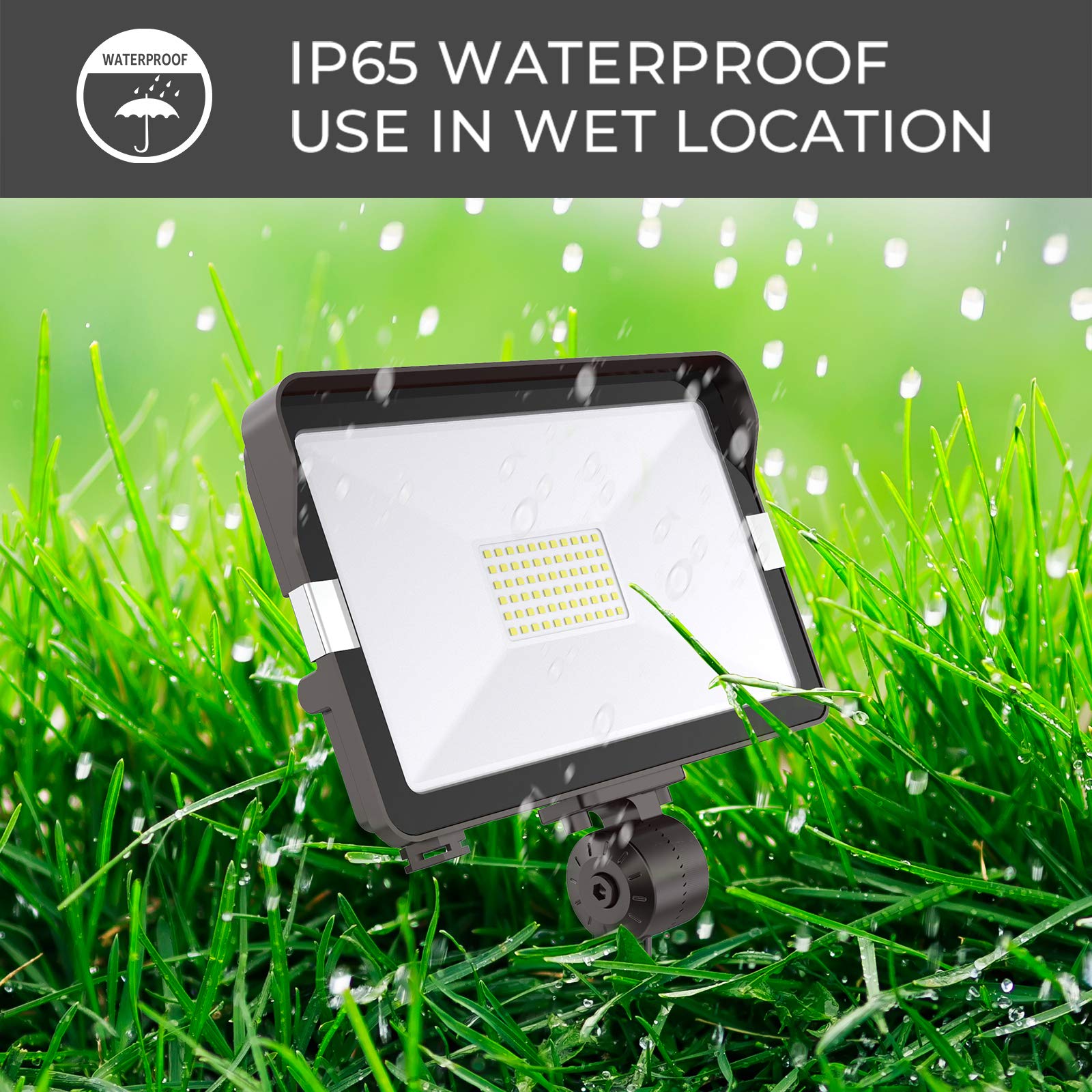 Hyperlite 70W Flood Lights Outdoor 2 Pack, Led Flood Light With Knuckle Mount, Floodlight Wall Mount 5000K 7,700Lm Ip65 Waterpro