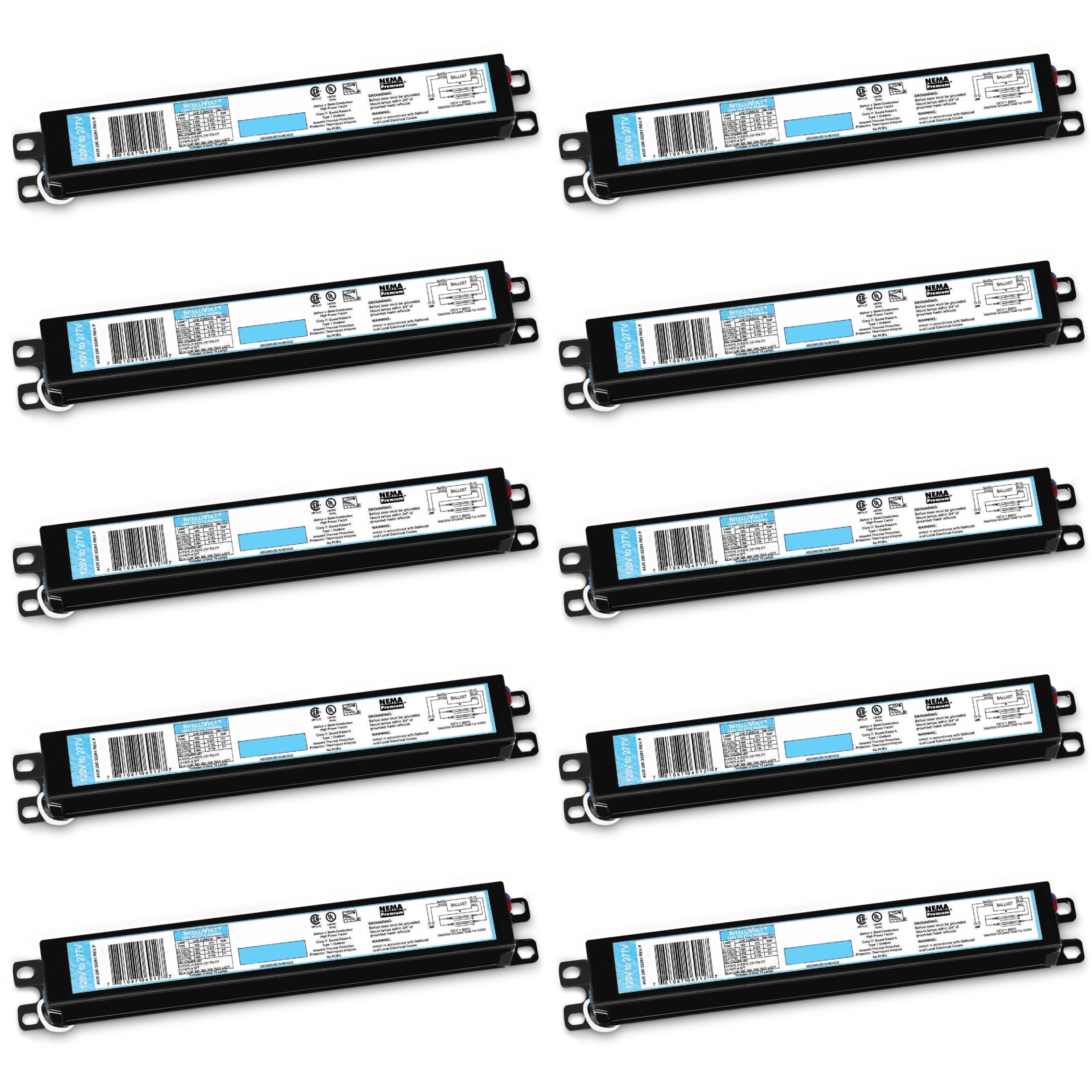 Ohlectric (10 Pack) Replacement For Icn-1P32-Sc 1 Lamp - T8 Fluorescent Electronic Ballast - 120-277 Volt - Instant Start - Stan