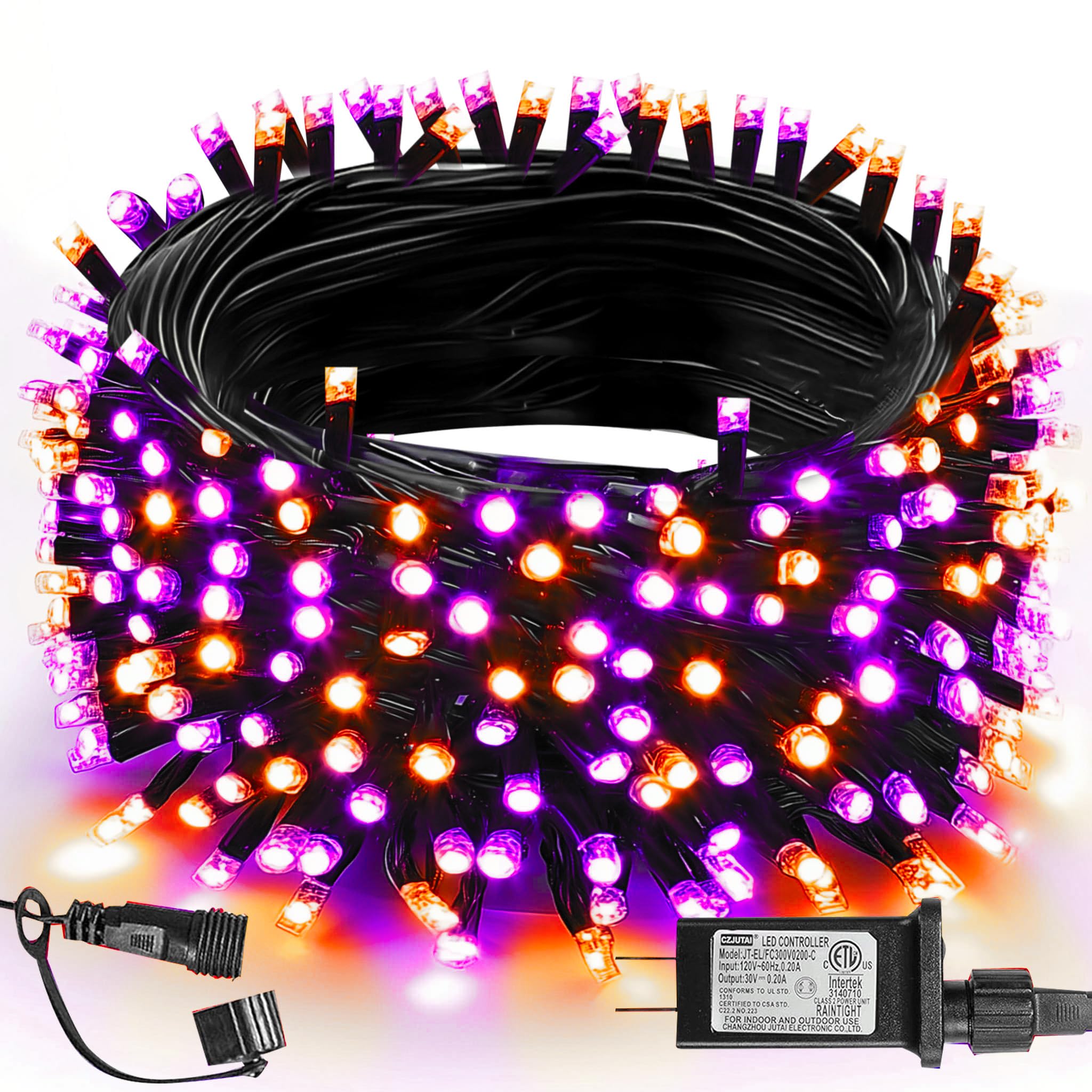 TW SHINE Halloween Lights, 600 LED 196FT Halloween String Lights Plug-in with 8 Modes Timer and Remote, Waterproof Outdoor Decor