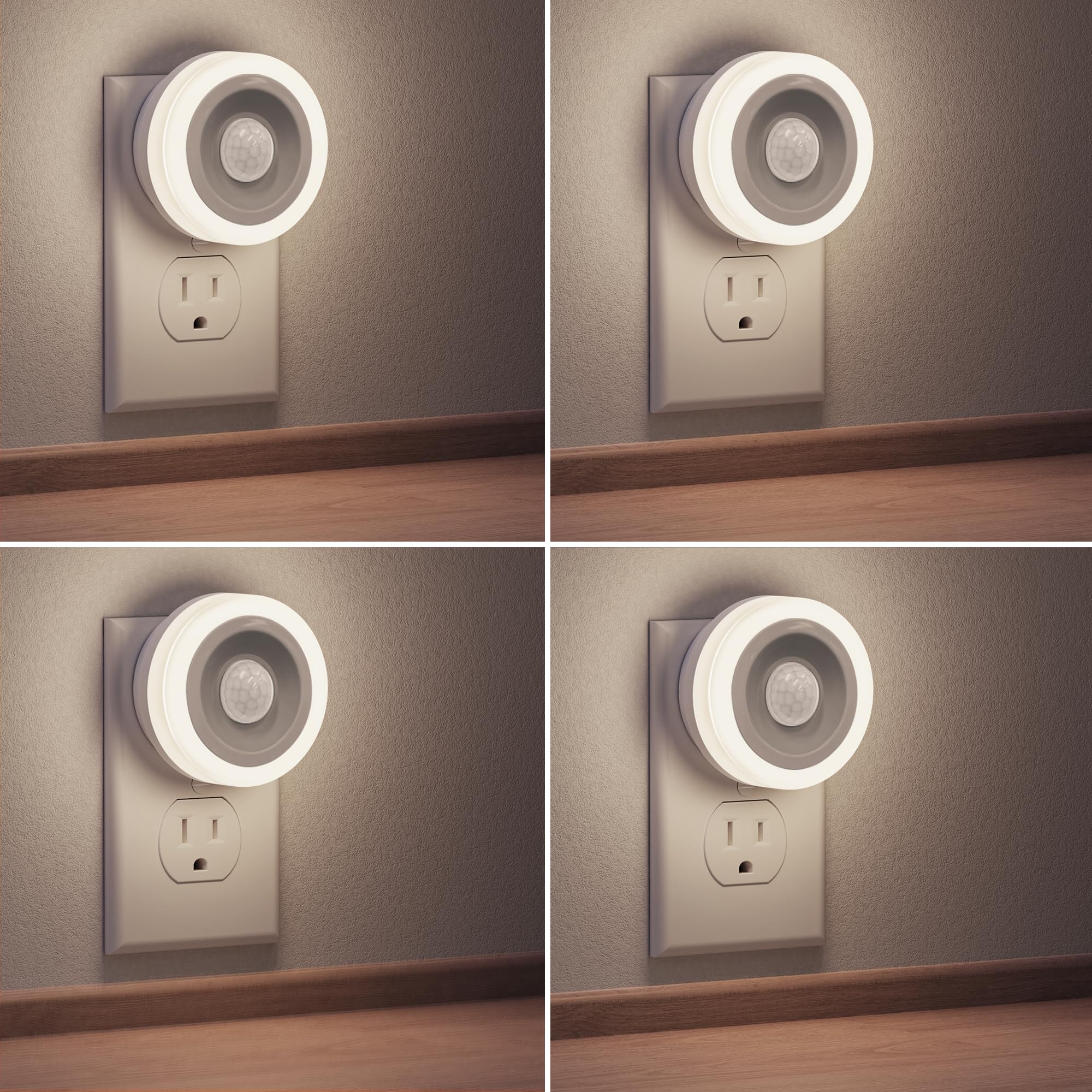 Briignite Motion Sensor Night Light 4 Pack - Auto On/Off Led Nightlights For Kids & Home