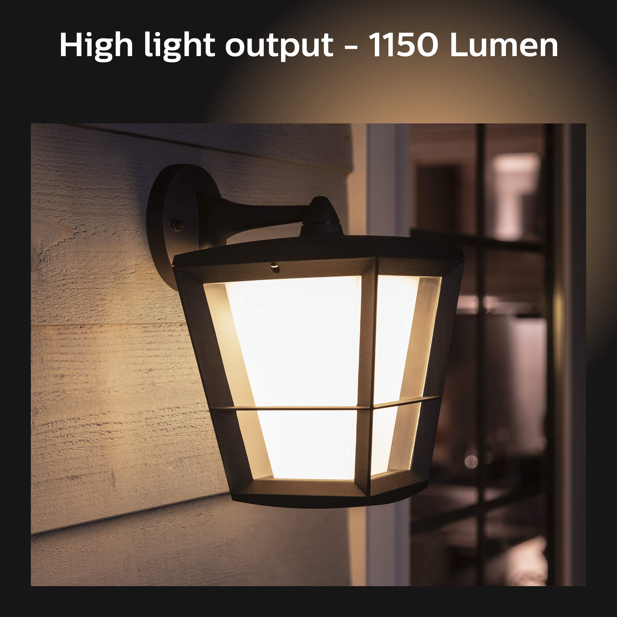 Philips Hue Econic Down Outdoor Smart Wall Light, Black - E26 Color-Changing Bulb - 1 Pack - Requires Hue Bridge - Weatherproof