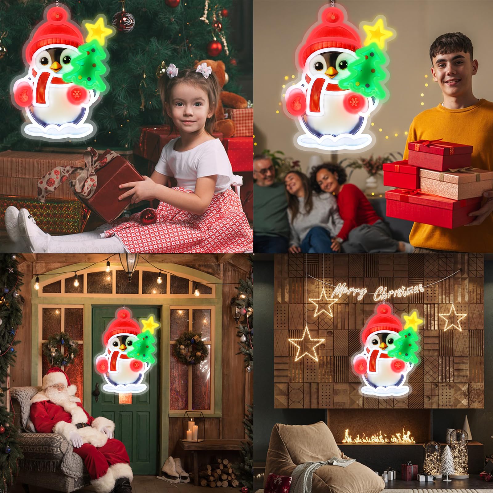 Christmas Decorations Led Penguin Acrylic Neon Lights  Cute Neon Signs  Room Decor Powered 5V Art Decorative Lights Night Lights Indoor For Christmas Tree  Home  Bedroom  Office Dorm Party