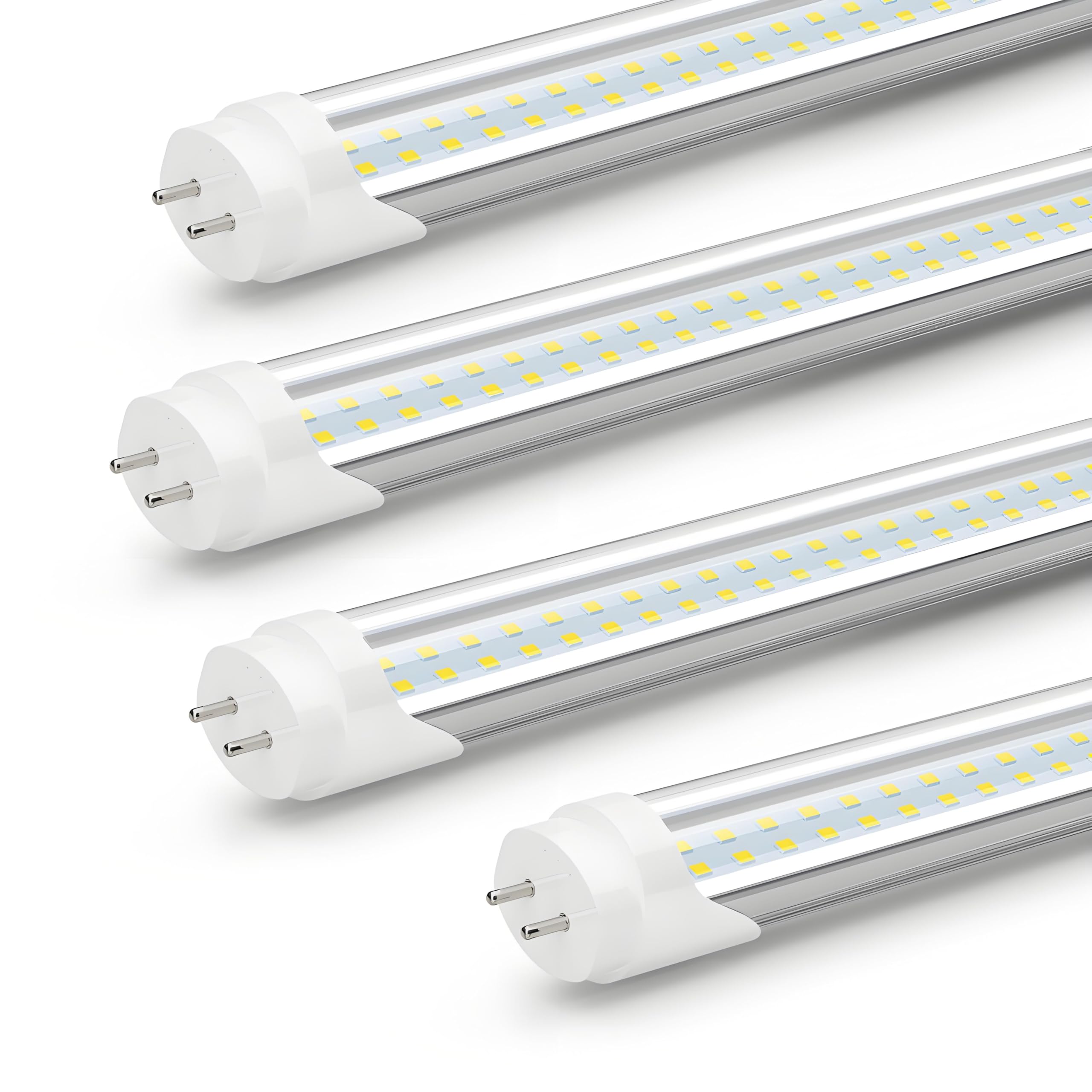 Reisener T8 Led Bulbs 4 Foot, Type B 4Ft Tube Light, 24W 3120 Lumen, 6500K Cool White, T10 T12 65W Equivalent 48 Inch Fluorescen
