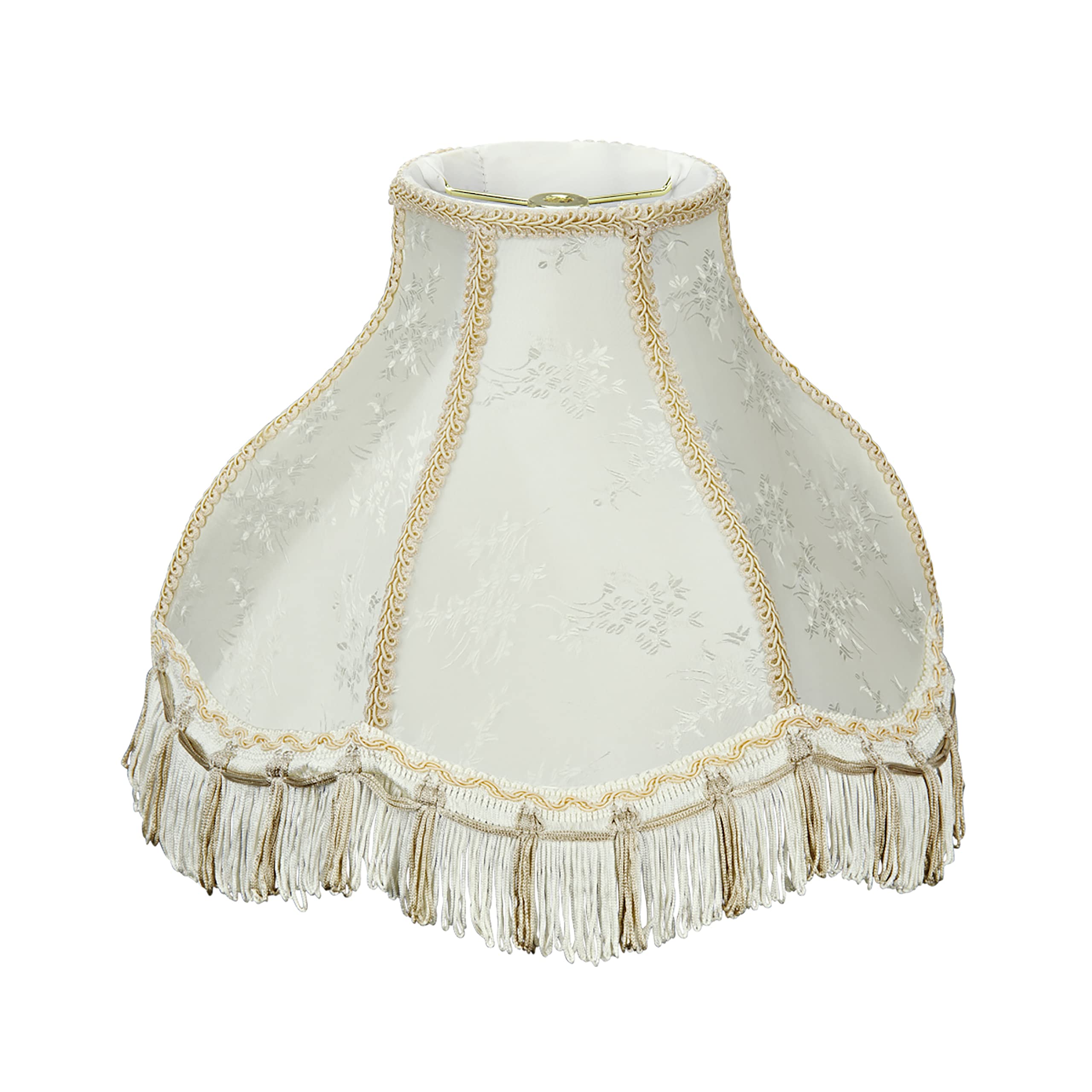 Aspen Creative 30331 Transitional Scallop Bell Shape Spider Construction Lamp Shade in Ivory, 13&quot; wide (5&quot; x 13&quot; x 9 1/2&quot;)