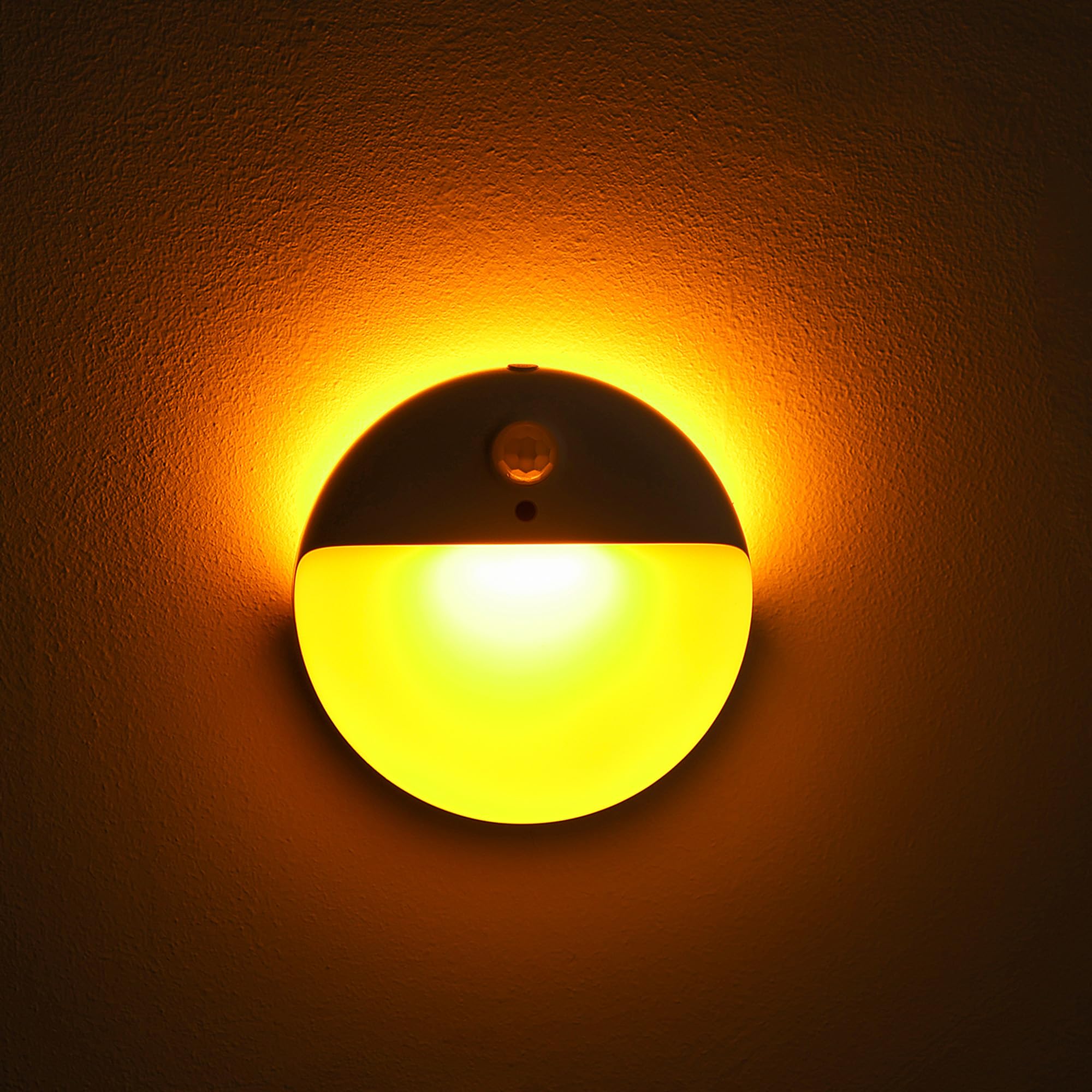 YUNLEX Motion Sensor Stair Lights, Dimmable, Amber, 2 Pack, Portable Battery Night Light for Indoor Use, Model NLS26