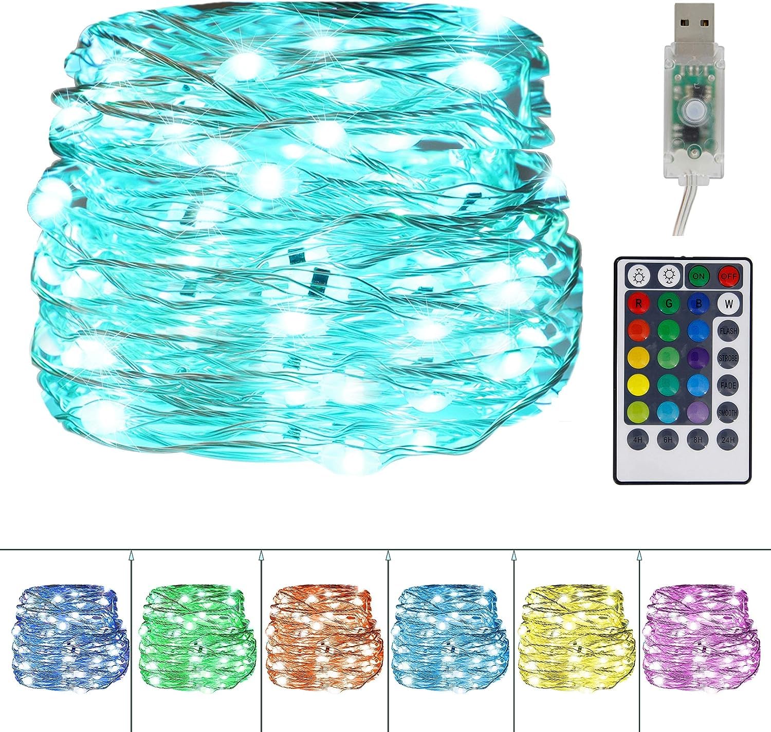 Twinkle Star Usb Fairy String Lights, 33Ft, 100 Led, Waterproof, Multicolor, Remote Control, 4 Lighting Modes, Model 43551-119507