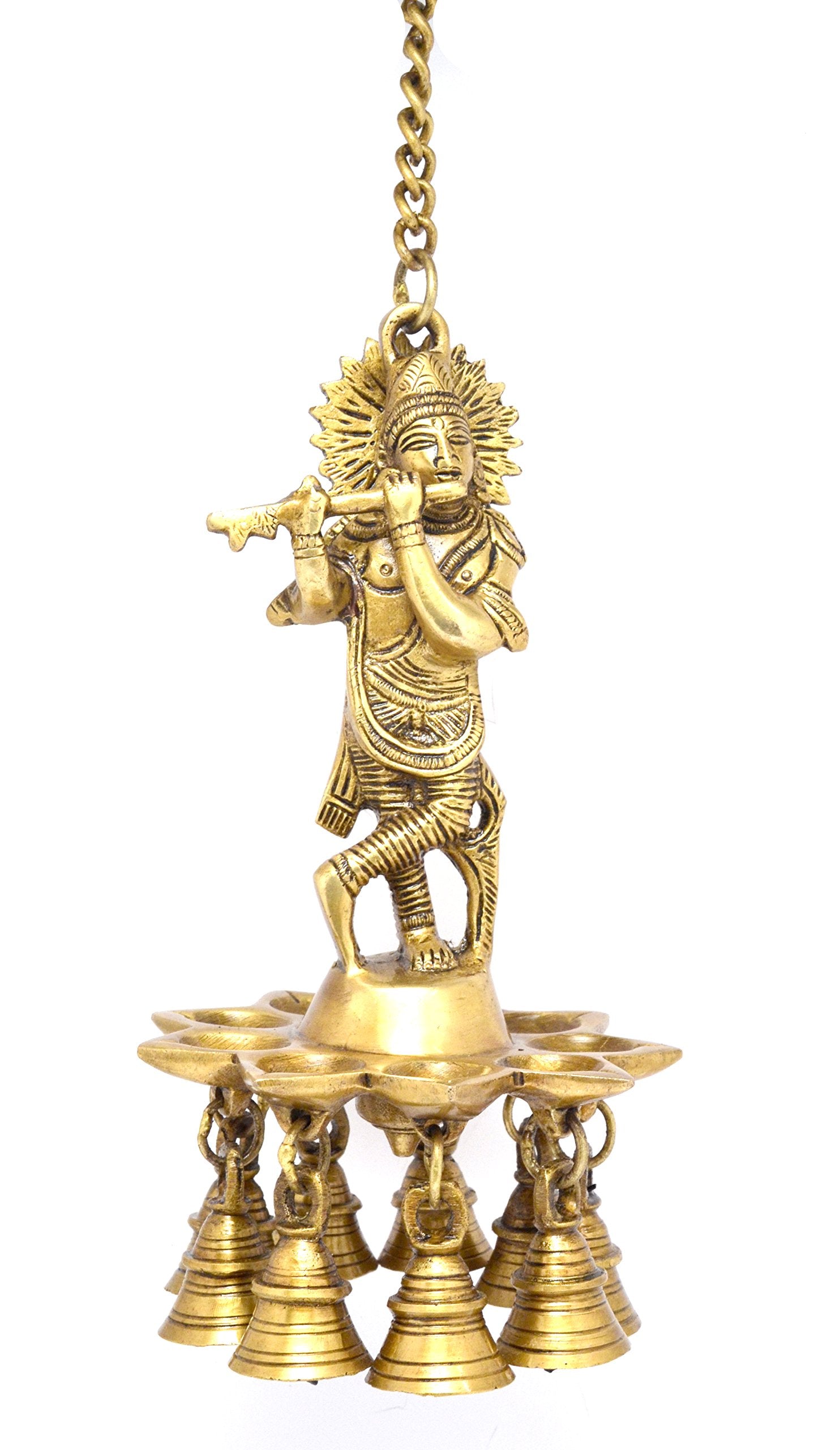 Two Moustaches Krishna Design Brass Hanging Diya, Brass Diyas for Decoration, Diwali Diyas, Diwali Decoration, Housewarming Gift