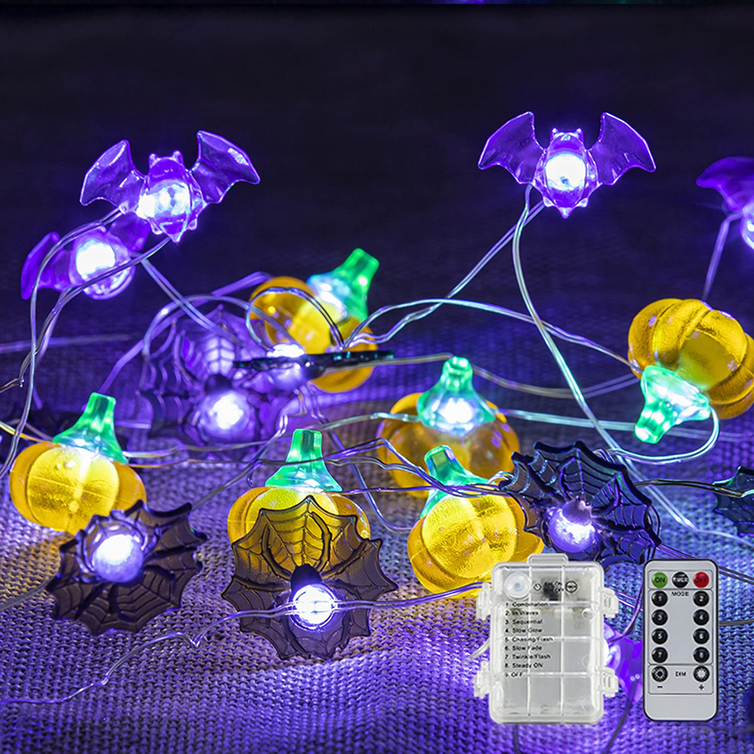 DmHirmg Halloween Decorations Lights Halloween String Lights Battery Operated 8 Modes Waterproof 40LEDs Each Outdoor Halloween L