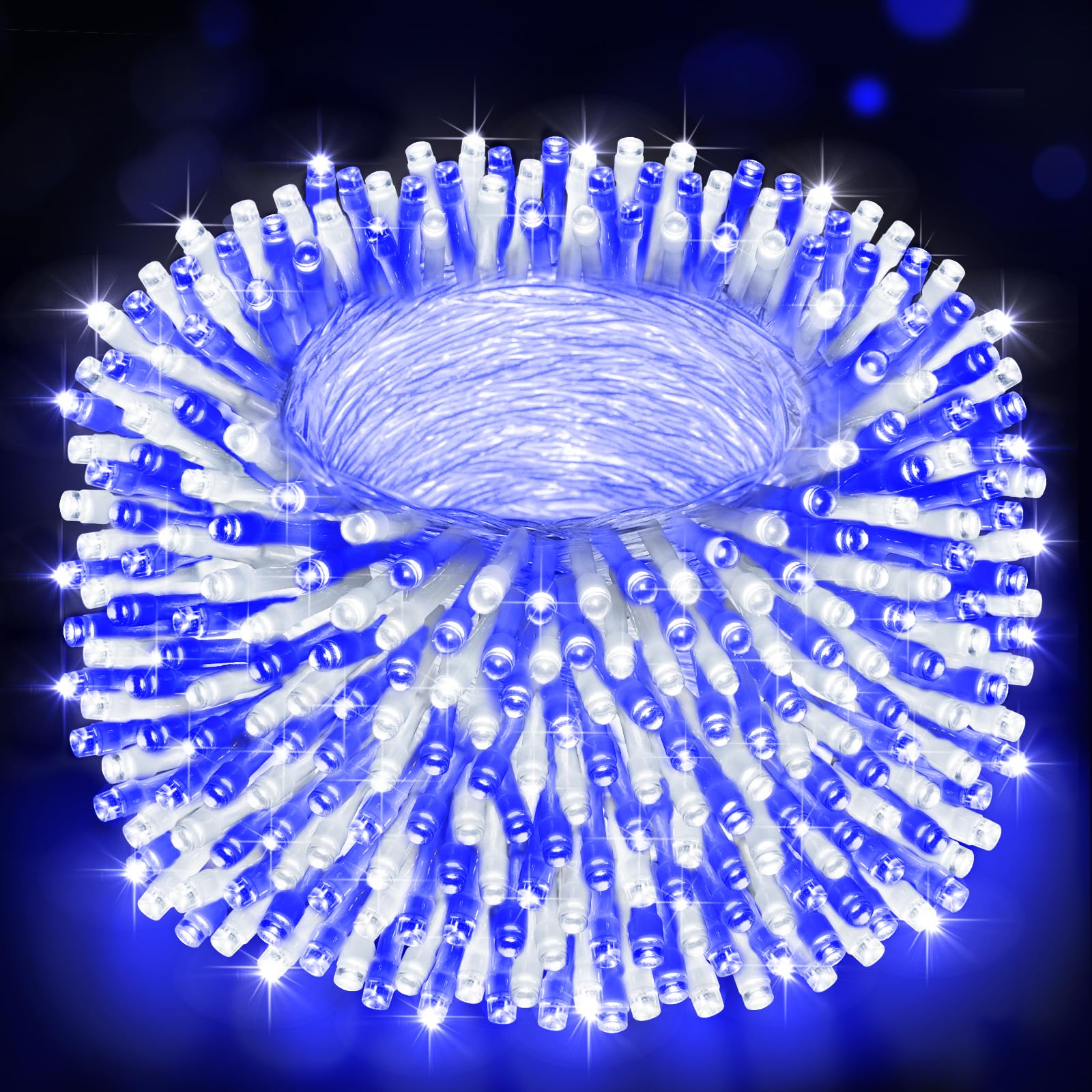 Heceltt LED String Lights, 403FT 1000 Lights, 8 Modes, Timer, IP44 Waterproof, Blue and Cold White