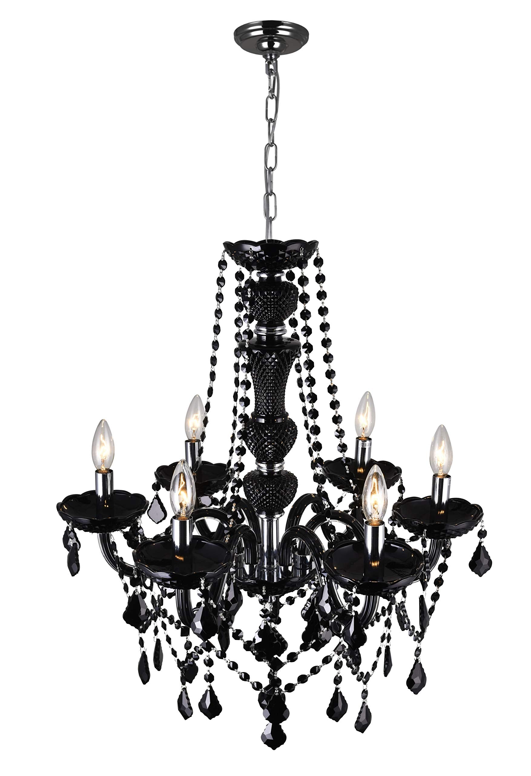 6 Light Up Chandelier with Chrome finish