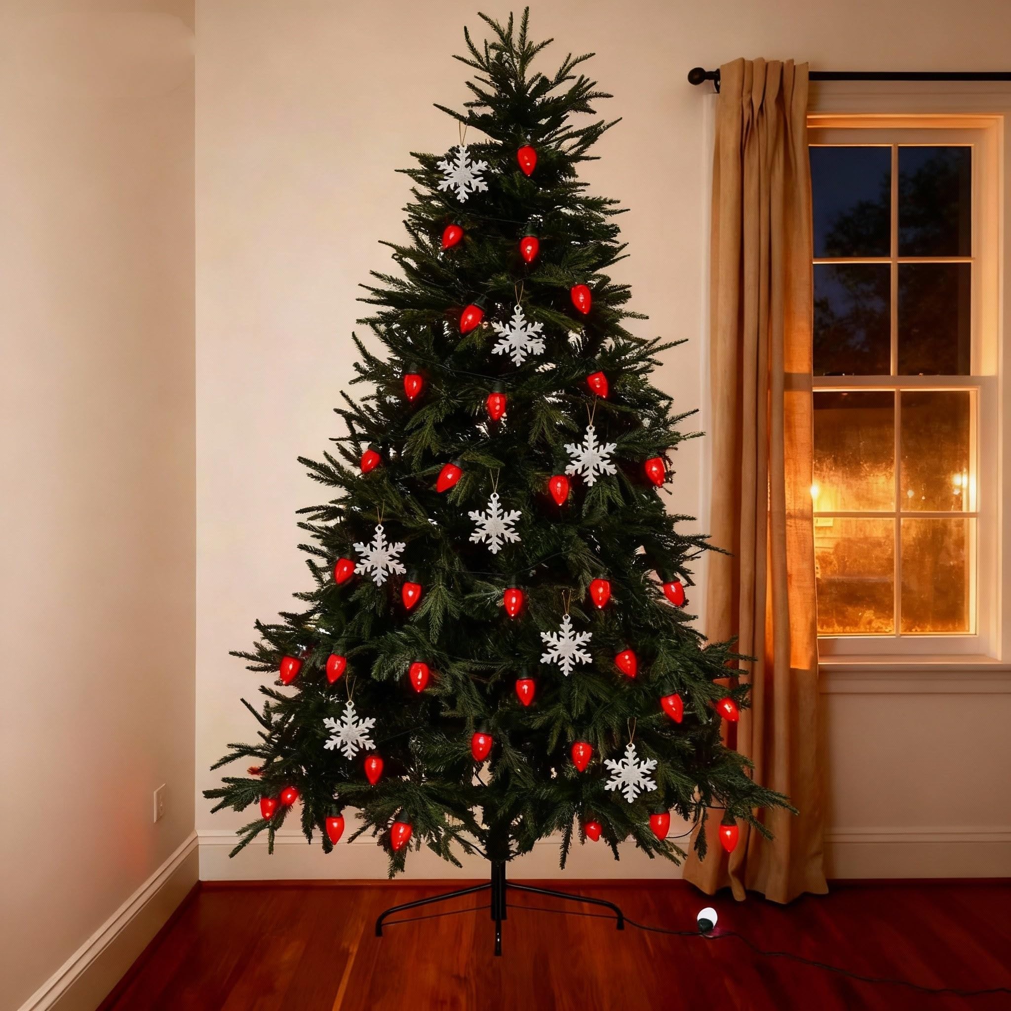 Ucutely C9 Led Christmas Lights Outdoor 33 Feet 50 Led 8 Lighting Modes Waterproof Connectable Christmas String Lights For Outside Roofline Patio Home Xmas Decorations (Red)