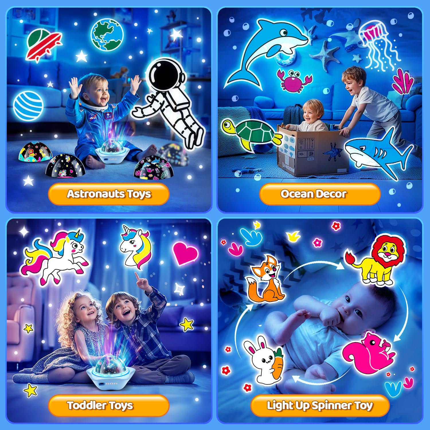 COOLNIGHT Dinosaur Toys for Kids 5-7, 6 Films Star Projector for Kids Toys, Dino Projection Kids Toys Boys 3-5, Toddler Dinosaur