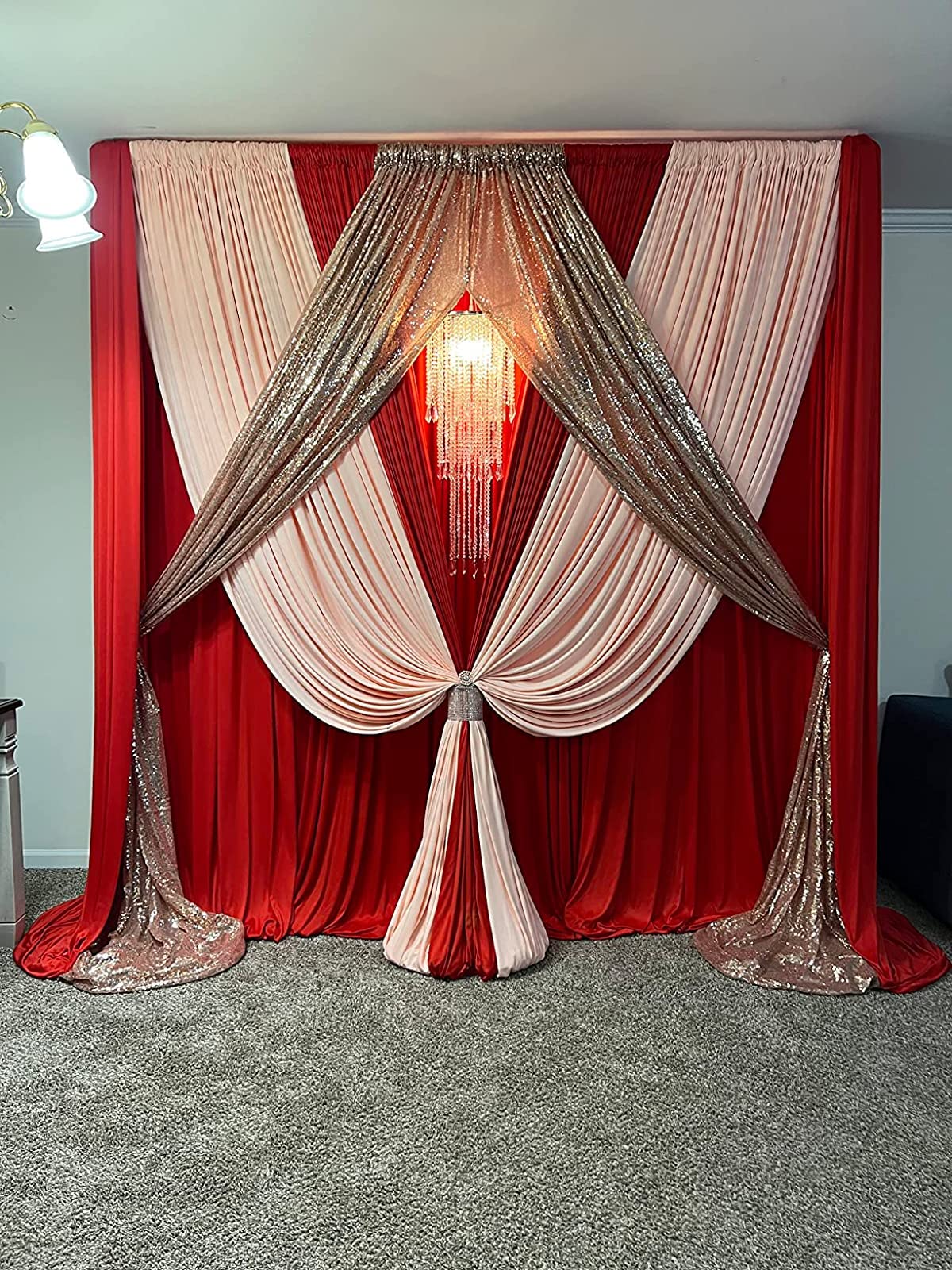 Flavorthings Classic Acrylic Chandelier Pendant Light With Crystal Beads & On/Off Switch, H20 Plugin