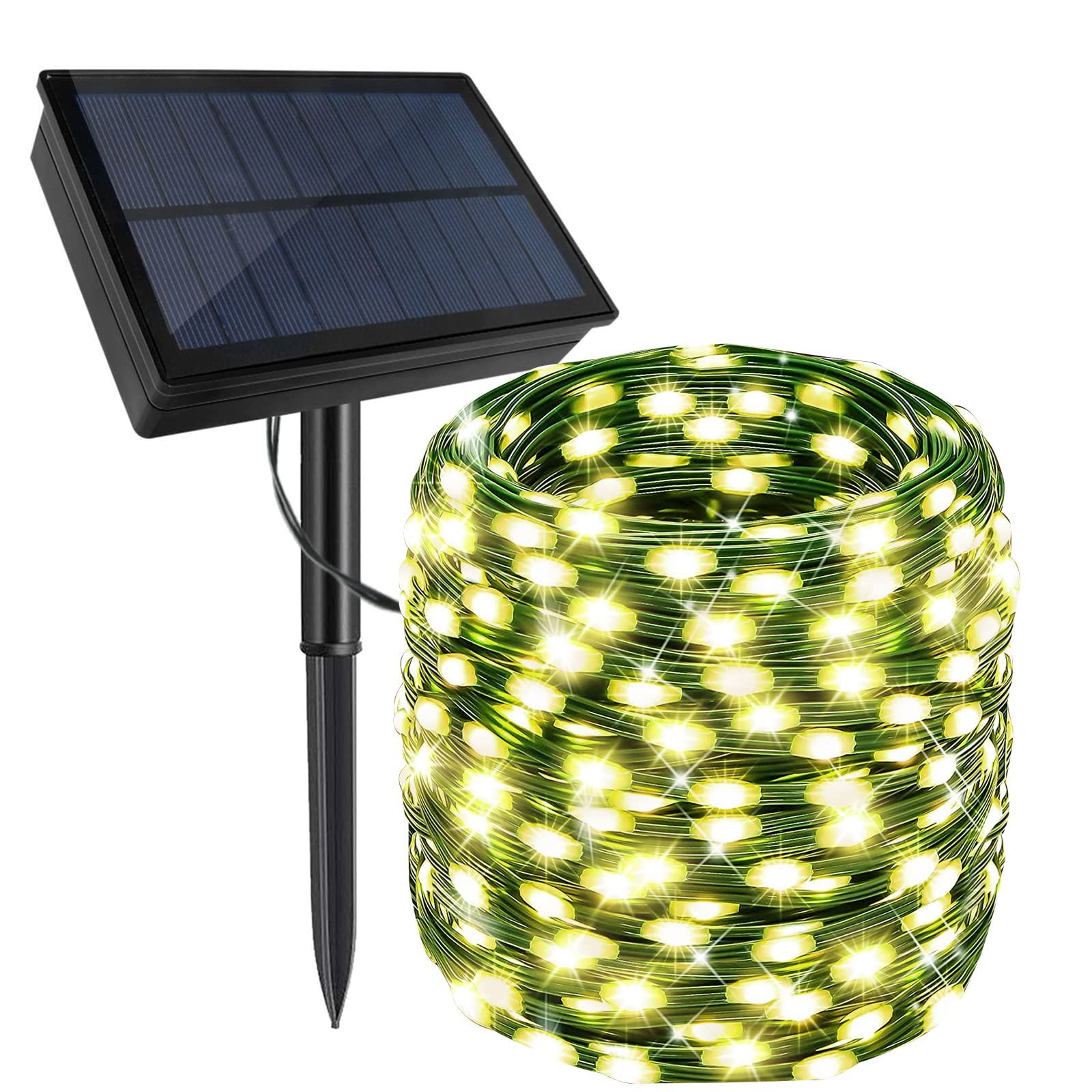 Green Convenience Outdoor Solar String Lights, 105Ft 300 Led Solar Powered Fairy Lights Waterproof Green Wire Lights for Patio Y