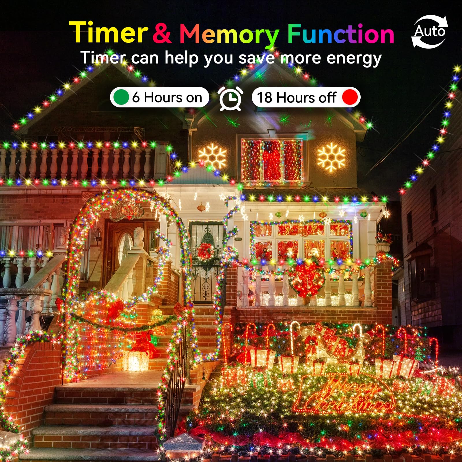 Hezbjiti 2 Pack 1000 Led 403 Ft Christmas String Lights Outdoor  8 Lighting Modes Ip44 Waterproof Fairy Lights With Timer And Dimmable Function For Party Tree Decorations (Multicolor  Green Wire)