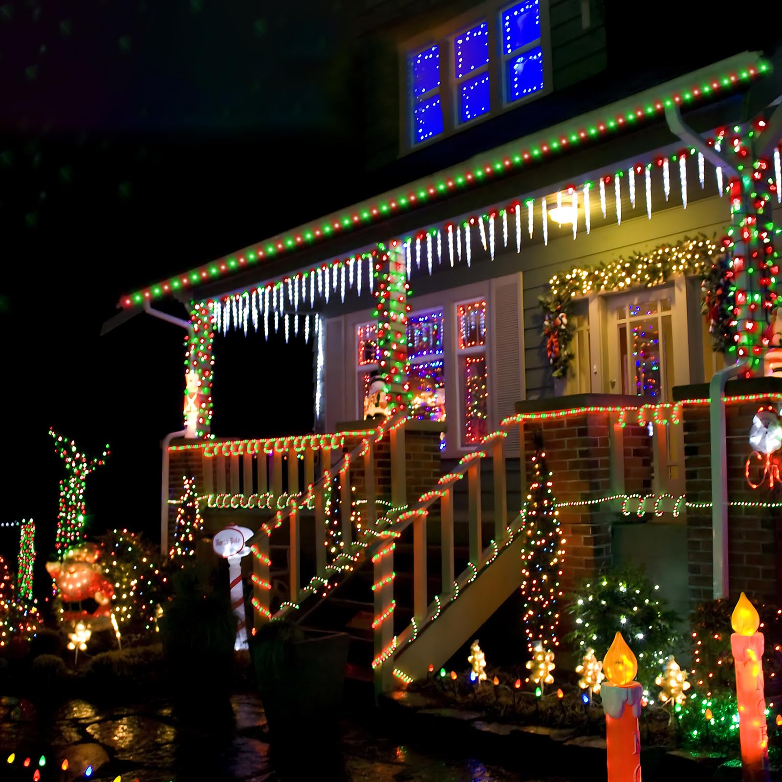 Jnaurb 100ft LED Rope Lights Outdoor, Waterproof PVC Tube, 720 LEDs, 8 Modes, Red & Green for Garden, Patio, Pool, Party Decor