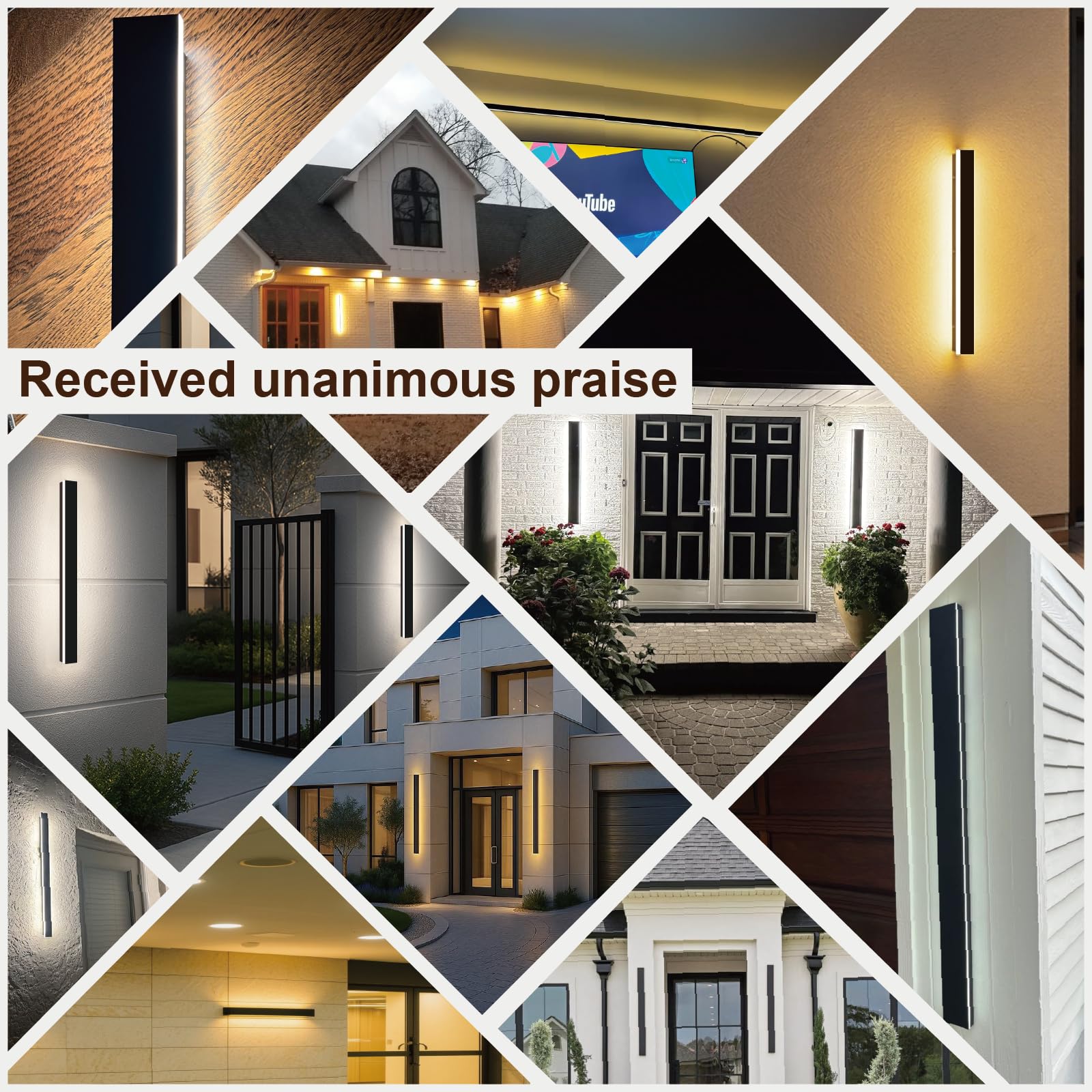 Sjiguangz 39 Inch Modern Outdoor Wall Lights  3Cct Color Selectable Outdoor Wall Sconce With Remote Control  Ip65 Waterproof Exterior Linear Wall Led Light For House Garage 3000K-6000K