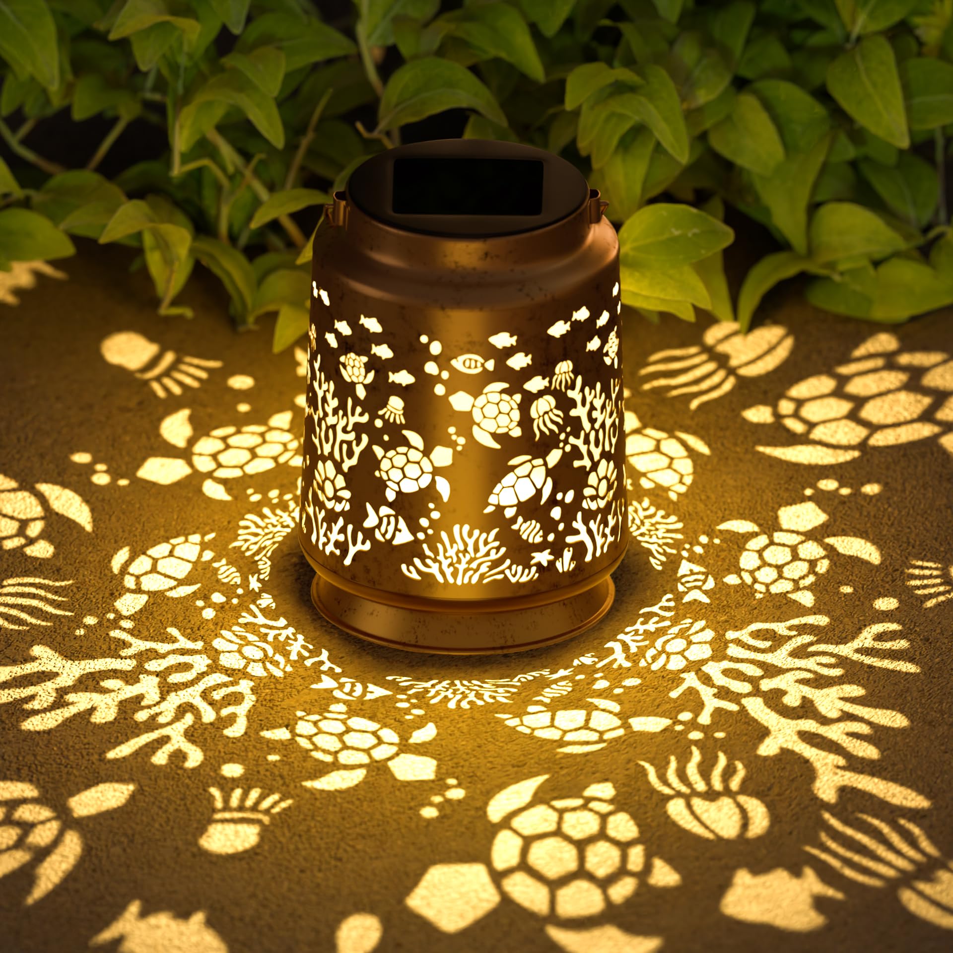 Sea Turtle Solar Lantern for Garden Outdoor Decor - Hanging Metal Light Decoration for Patio  Yard  Lawn  Pathway  Backyard - Birthday Gift for Mom  Women  Grandma