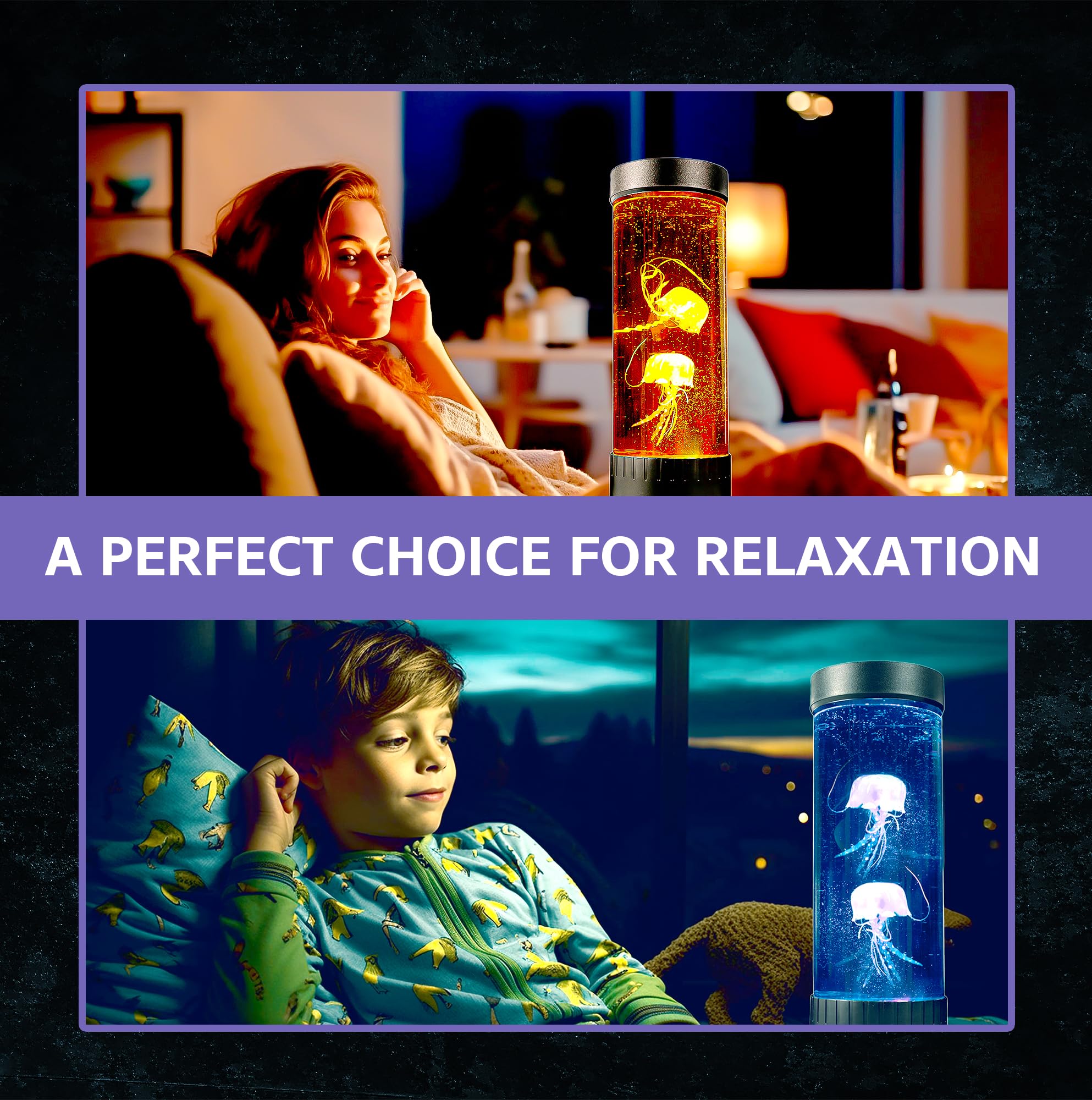 Brewish Jellyfish Lamp,16 Color Changing Mood Lamps, 4 Modes Aquarium Night Light For Kids & Adults, Artificial Fish Tank With Moving Fish, Sensory Room Led Lights For Autism, Adhd,Excellent Gift