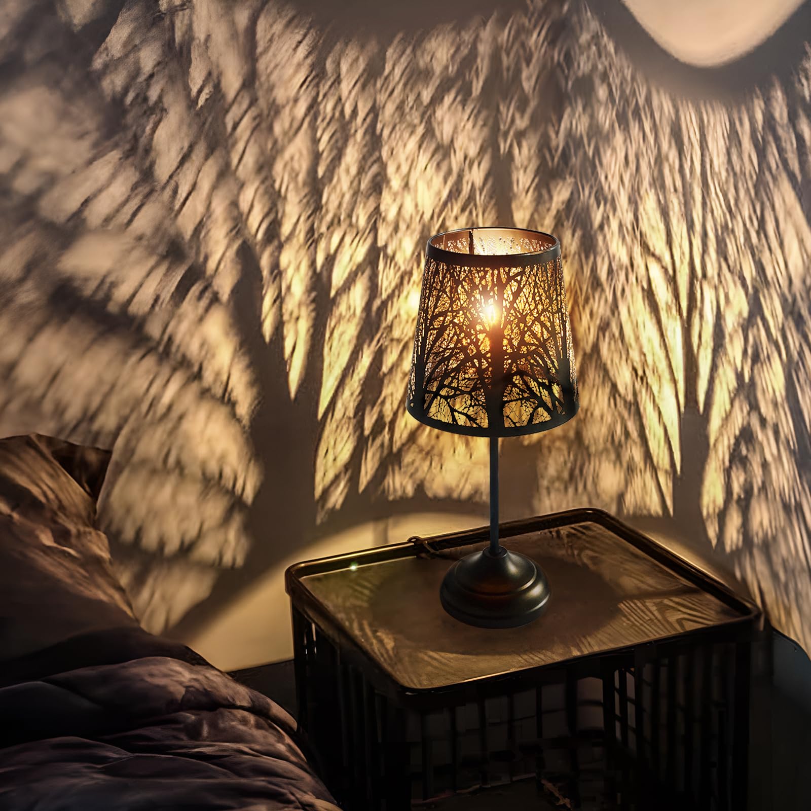 Timeflies Table Lamp with Dimmer, Touch Switch, Metal, Black Shadow, 3 Levels Dimmable, Night Light for Kids and Bedroom