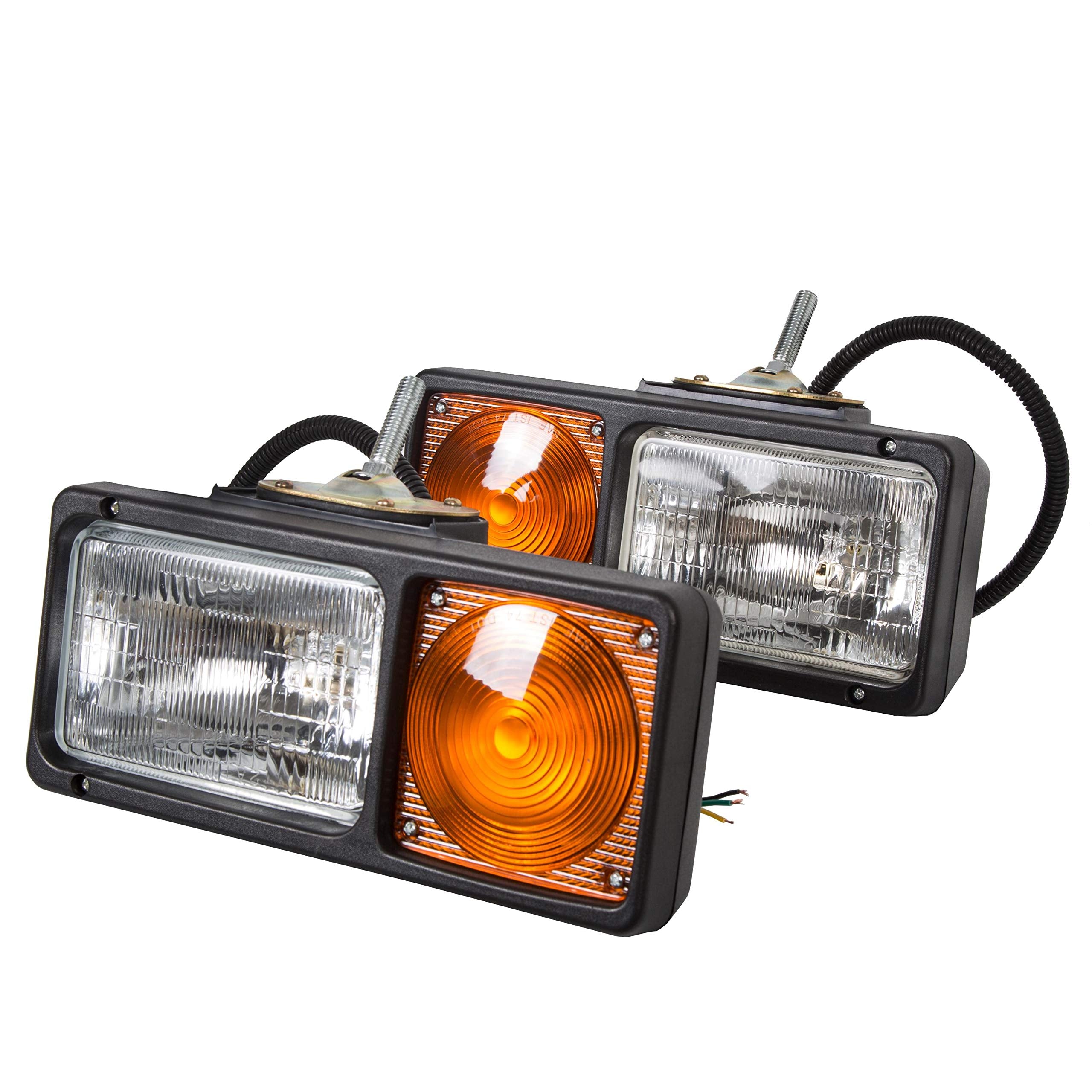 HECASA Universal Trunk Snowplow Lights - Clear Lens, Black Housing, Model CB-635