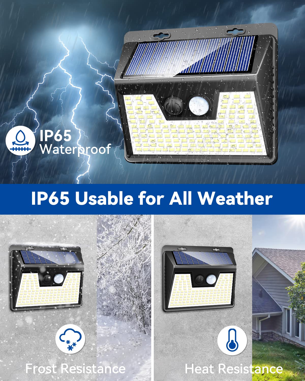 Peasur 140Led Solar Powered Motion Sensor Lights - 3 Pack, Waterproof, Ultra-Bright, Black Frame For Outdoor Security Garden Wall Deck