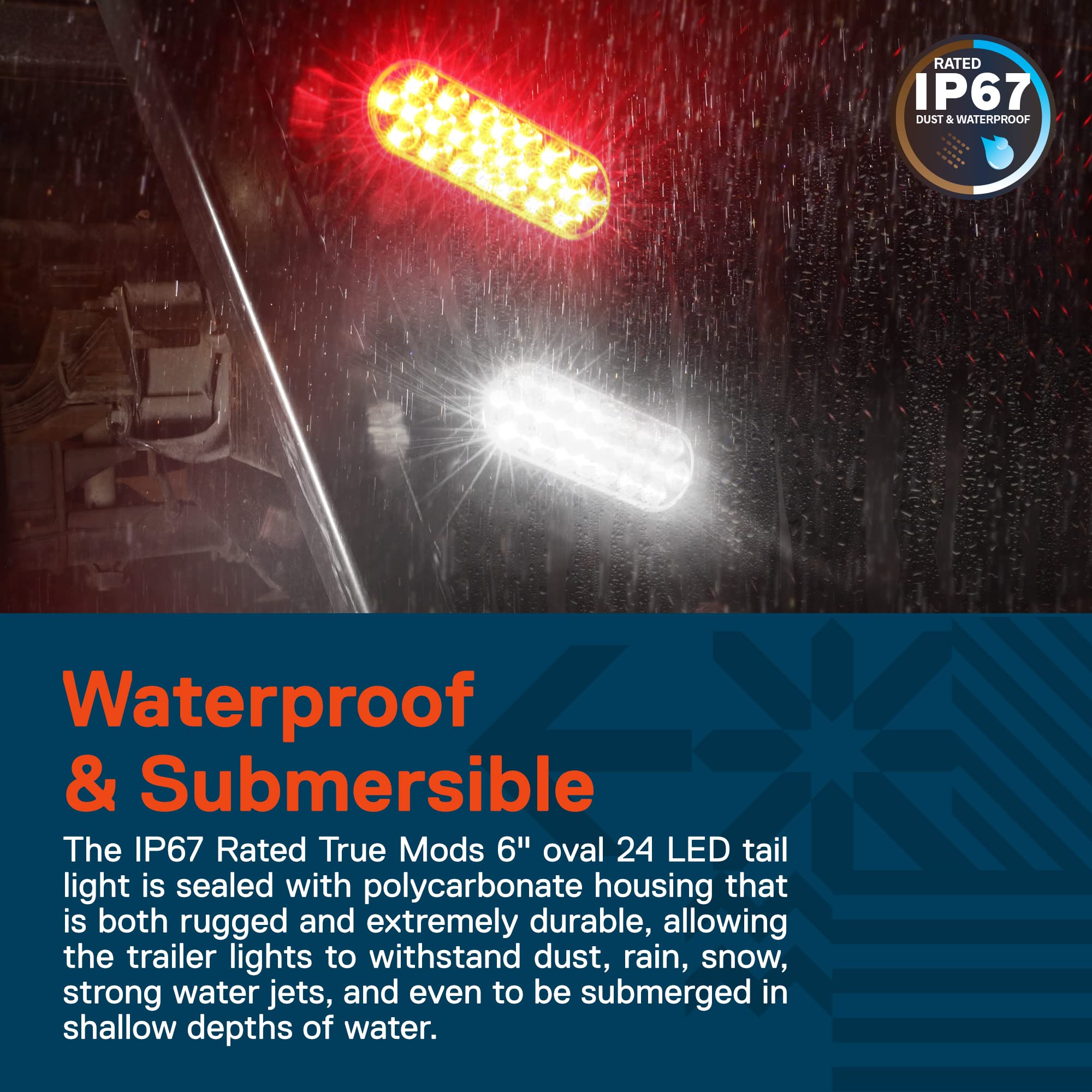 4Pc 6&quot; White Oval Led Reverse Trailer Tail Light Kit [Dot Fmvss 108] [Sae (2) R] [24 Led] [Grommet & Plug Included] [Ip67 Waterproof] [Back Up Signal] Trailer Lights For Boat Trailer Rv Trucks