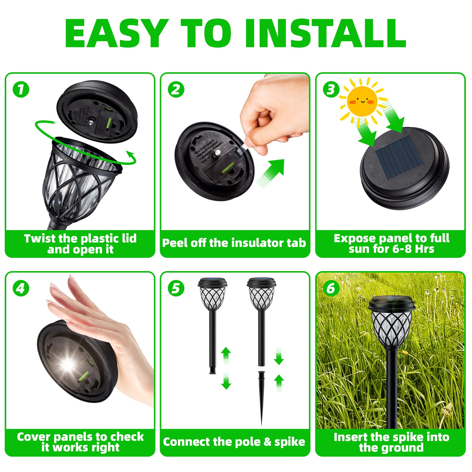 Ruhotili Solar Outdoor Lights - Waterproof Ip65, Bright Solar Garden Lights For Patio & Yard