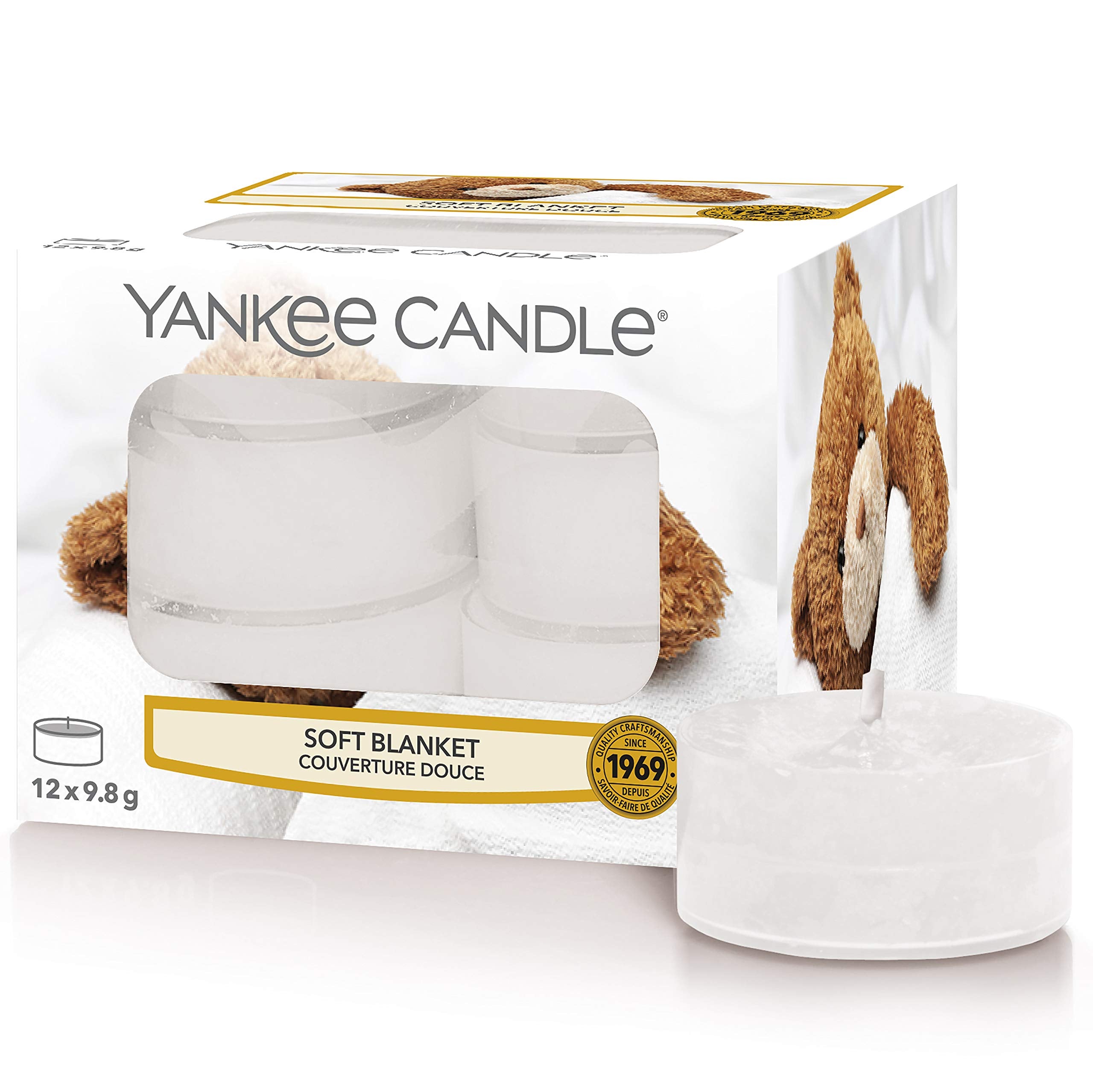 YANKEE CANDLE Soft Blanket Tealight Candles  Tea Light (x12)  White
