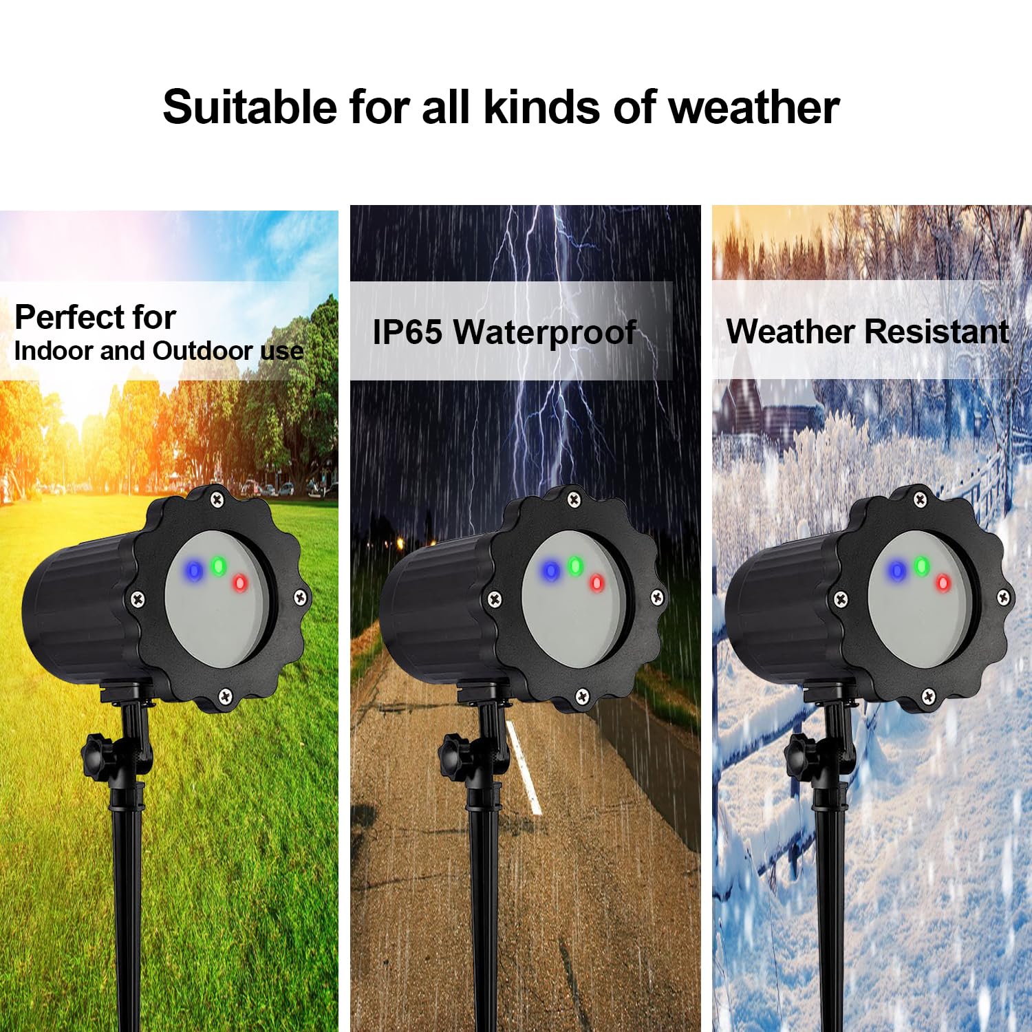 Laser Outdoor Moving Rgb Christmas Projector Light - 3 Color Motion Firefly Decorative Lights Show For Halloween, Christmas, Hol