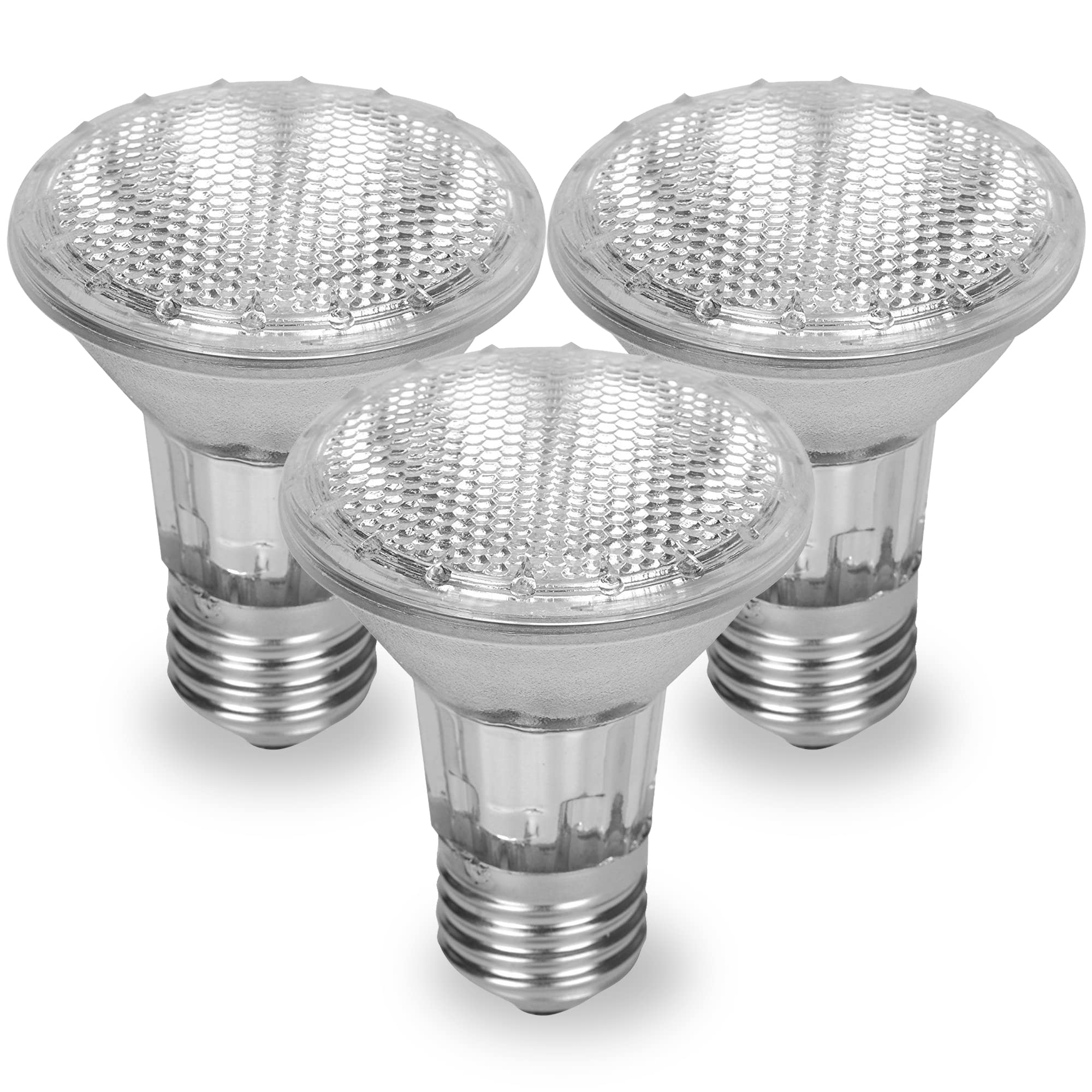 12Vmonster PAR20 Halogen Spot Light Bulbs 50W 3 Pack E26 120V Flood Beam Par20