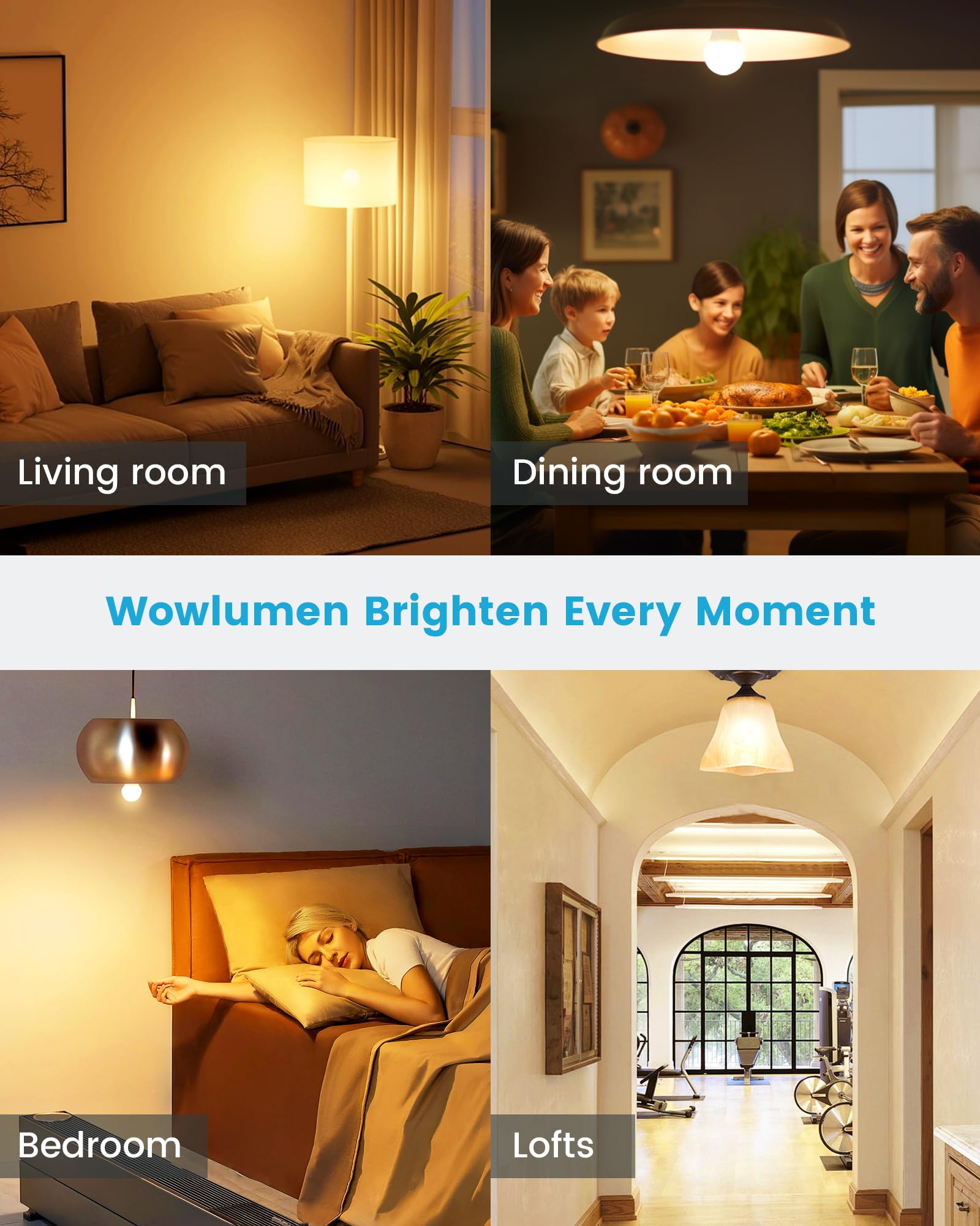 Wowlumen A19 Led Light Bulb 9W E26 Light Bulbs(60 Watt/80 Watt Equivalent) 3500K Soft White Non-Dimmable 800Lm Standard Base For Bedroom  Kitchen  Living Room  Office Ul Listed 16 Packs