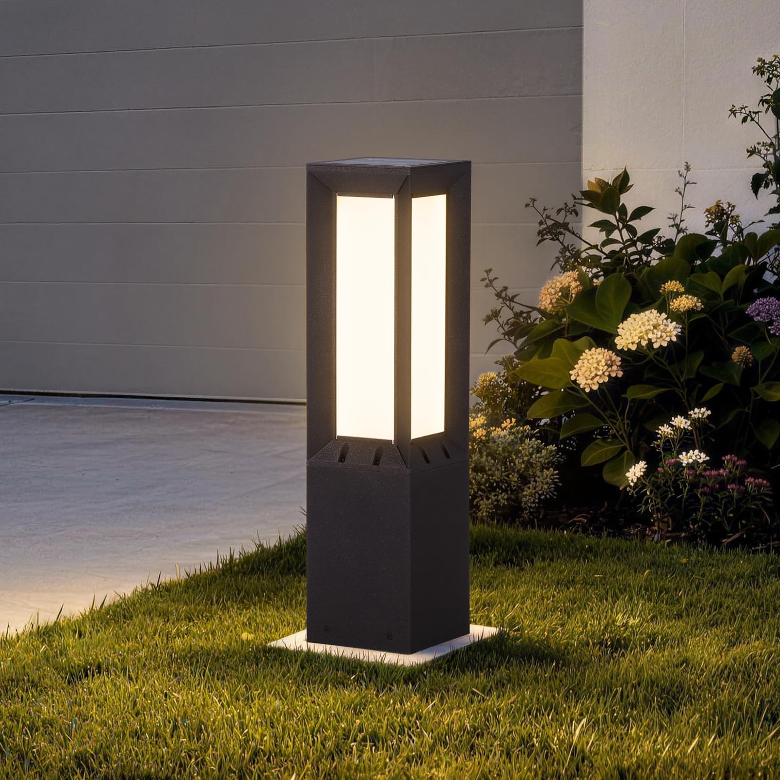 MVBT Solar Pathway Lights Outdoor, 23.6 Landscape Path Lights, IP65 Waterproof Solar Bollard Light, Dusk to Dawn Modern Lamp Pat