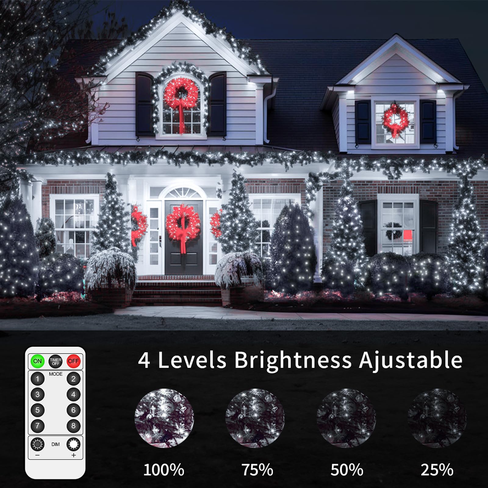 Jxledayy 132 Ft 400 Led Fairy Lights Plug In Christmas Lights Outdoor Decorations Waterproof String Lights With Timer 8 Modes Me