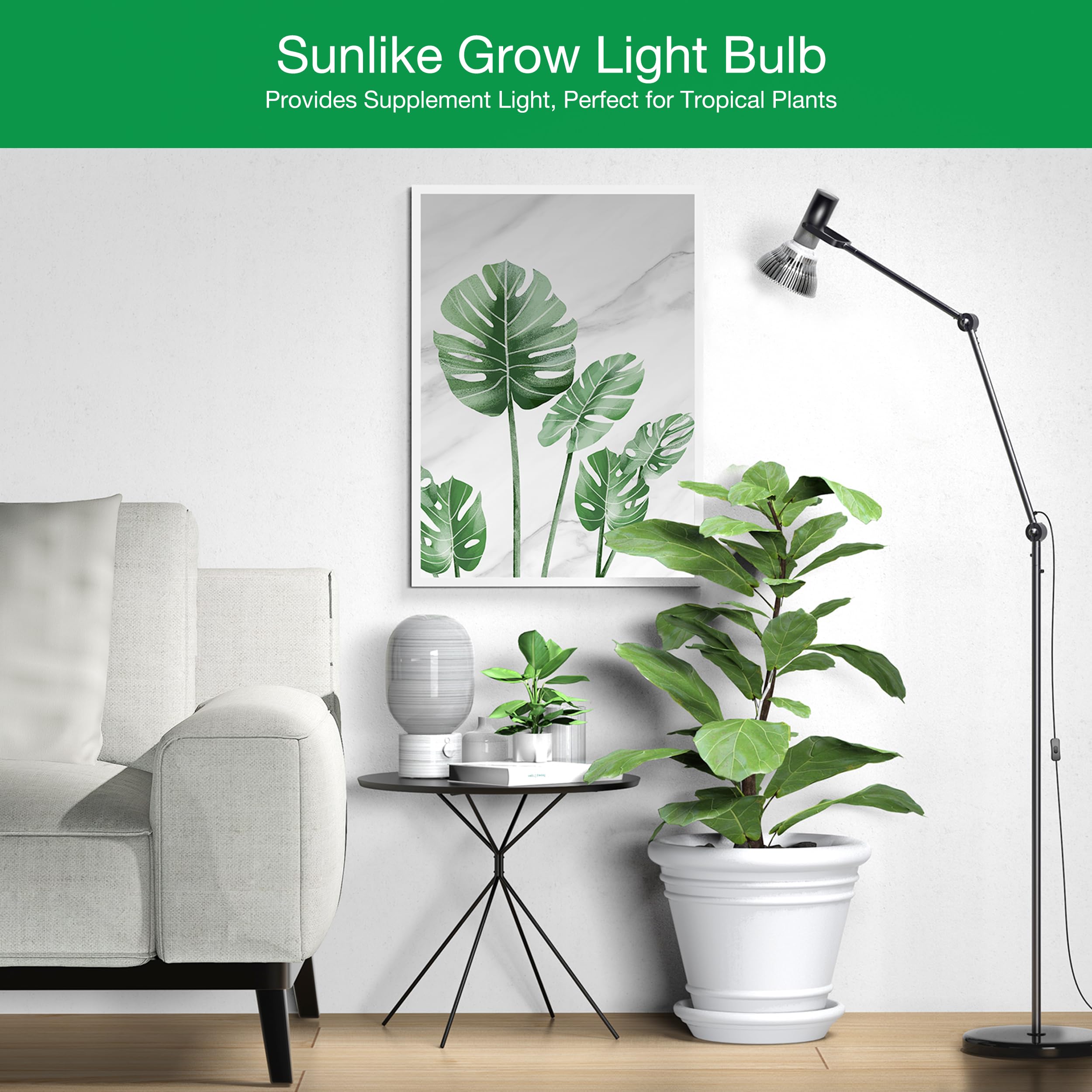 Led Grow Light Bulbs For Indoor Plants Full Spectrum, 320W Equivalent Plant Light Bulb, 4000K Plant Grow Light Bulb, Grow Bulb For E26 Regular Fixtures, Pack 1