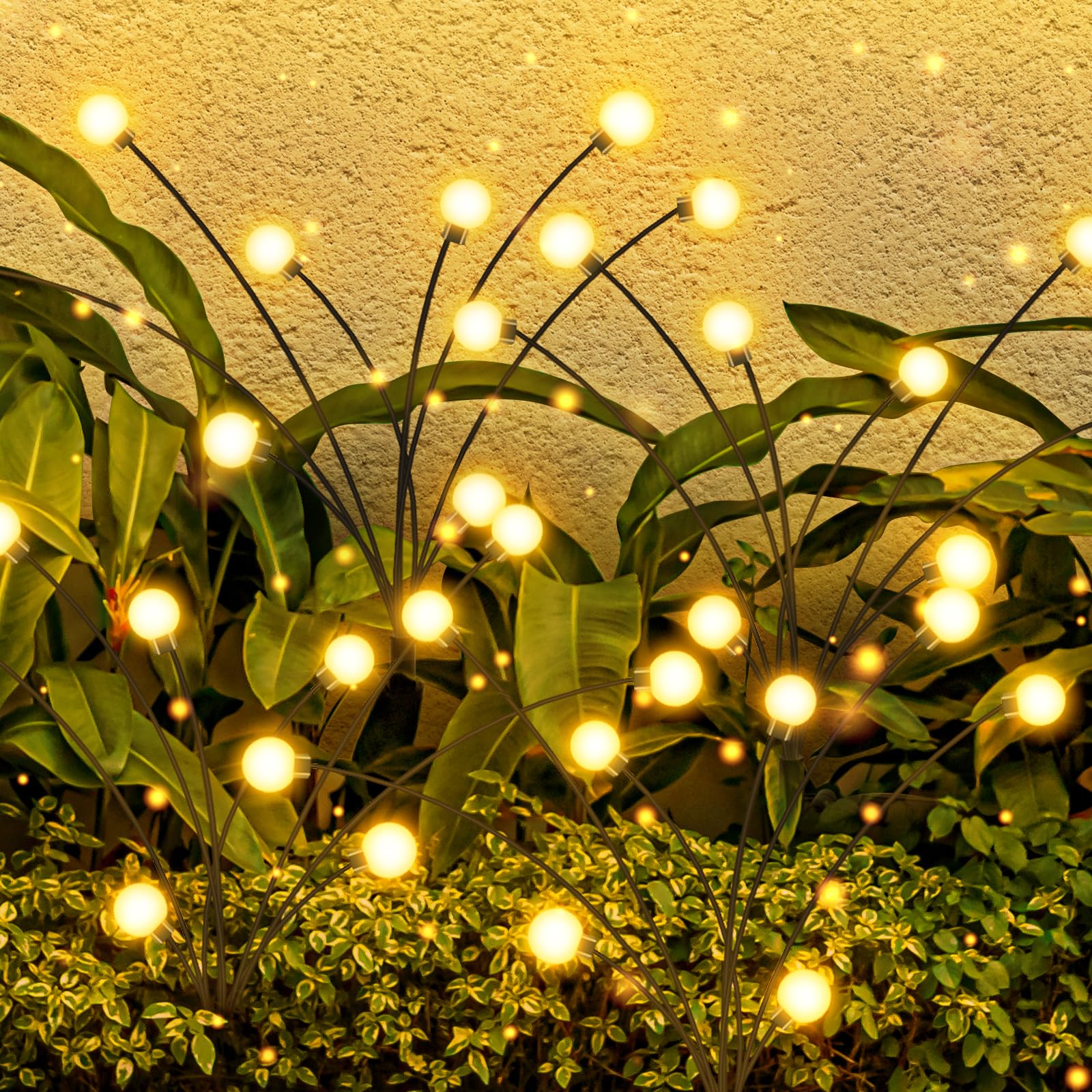 Dlaoum Solar Garden Lights Outdoor: 2 Pack Firefly Light For Outside Waterproof Or Patio Decor - Landscape Lighting For Yard Decorations - Fairy Garden Accessories Or Gardening Gifts For Women