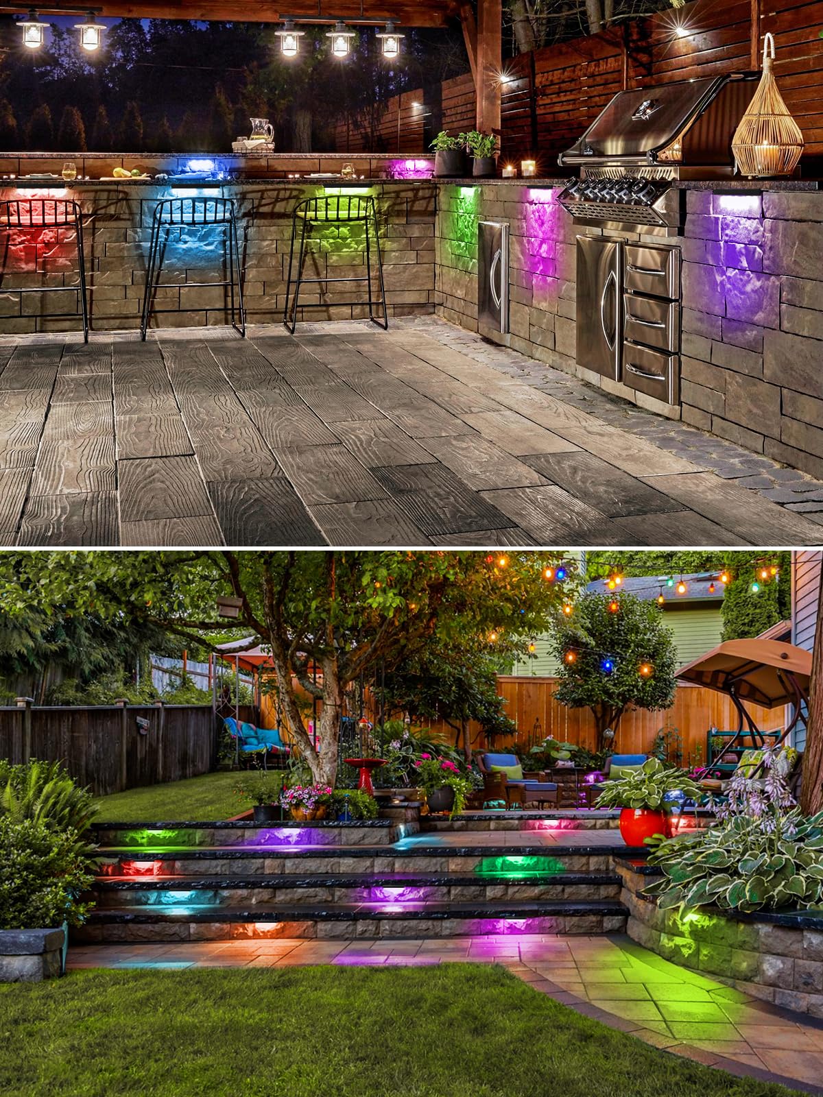 Doreio 5W Rgbw Led Hardscape Lighting - 12 Pack Color Changing Outdoor Step Lights