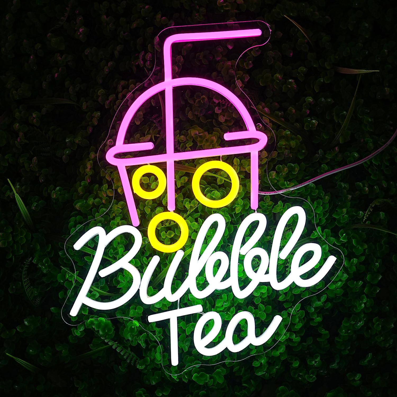 LULANMP Bubble Tea Neon Sign LED Light for Wall Decor, Acrylic, 15.7in x 12.9in, Colorful, Milk Tea Shop/Bar/Retail Display