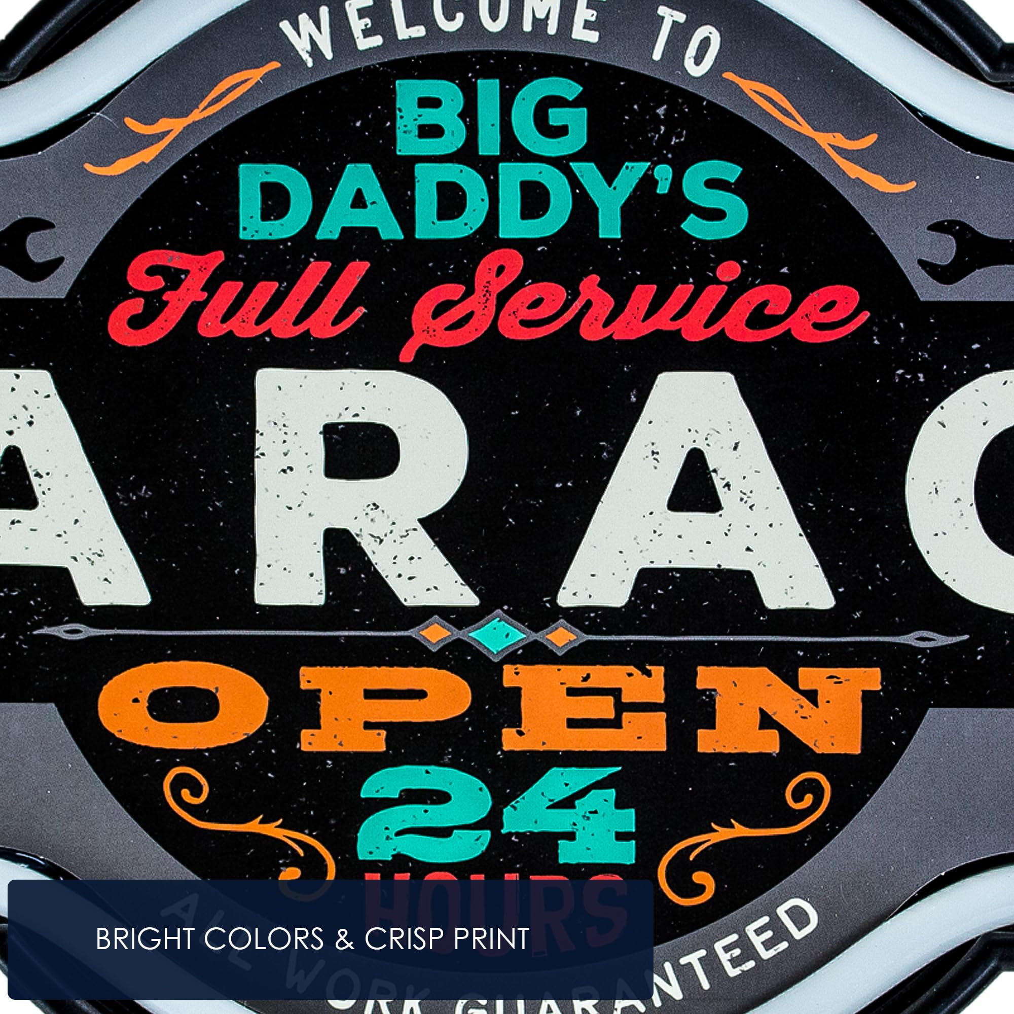SOTT Vintage Advertising Marquee Sign - LED Neon Style Light, Plastic, 17 x 10 x 3 Inches, Big Daddys Garage, Model 0IF-HD4-XQ9