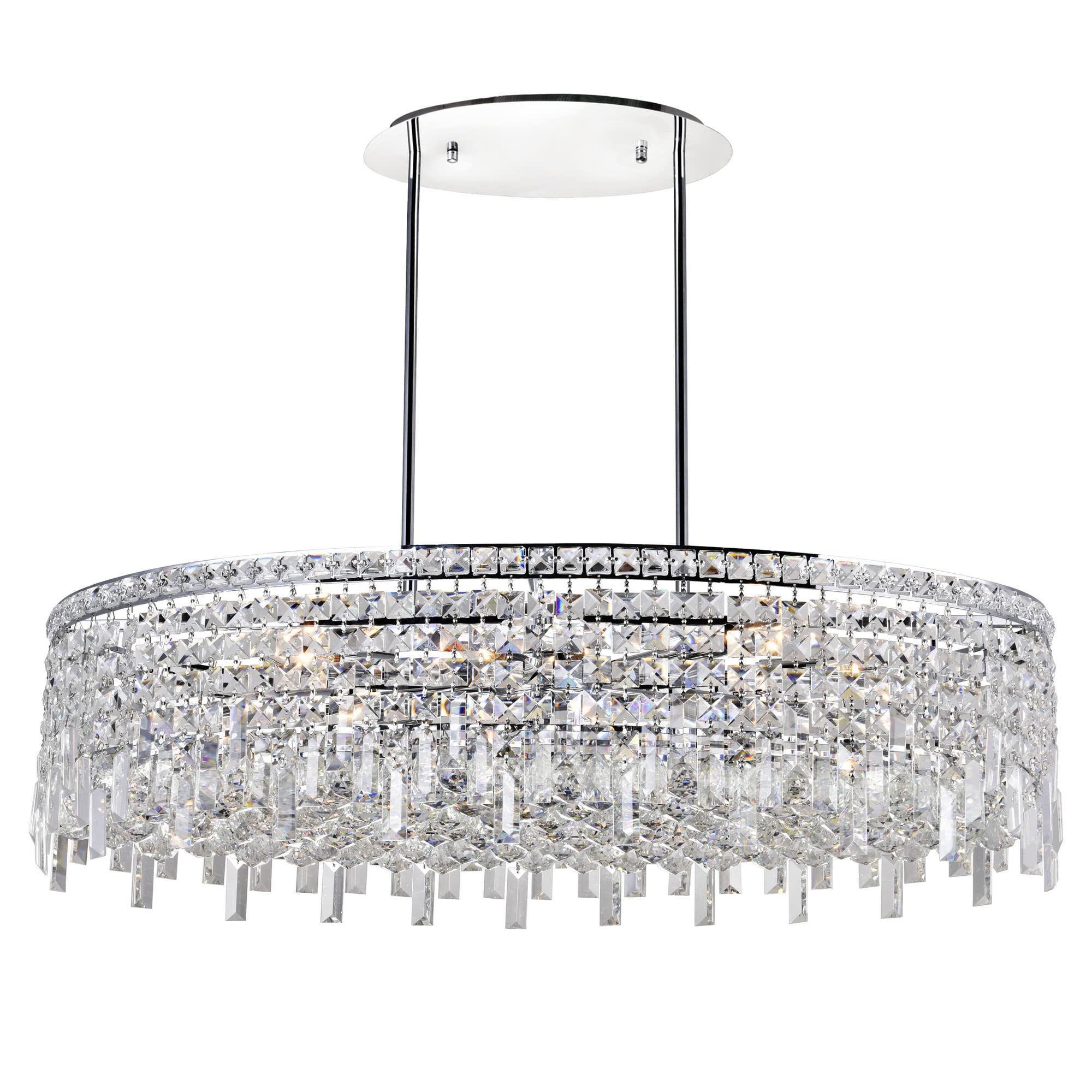 CWI Lighting Colosseum 10 Light Down Transitional Metal Chandelier in Chrome