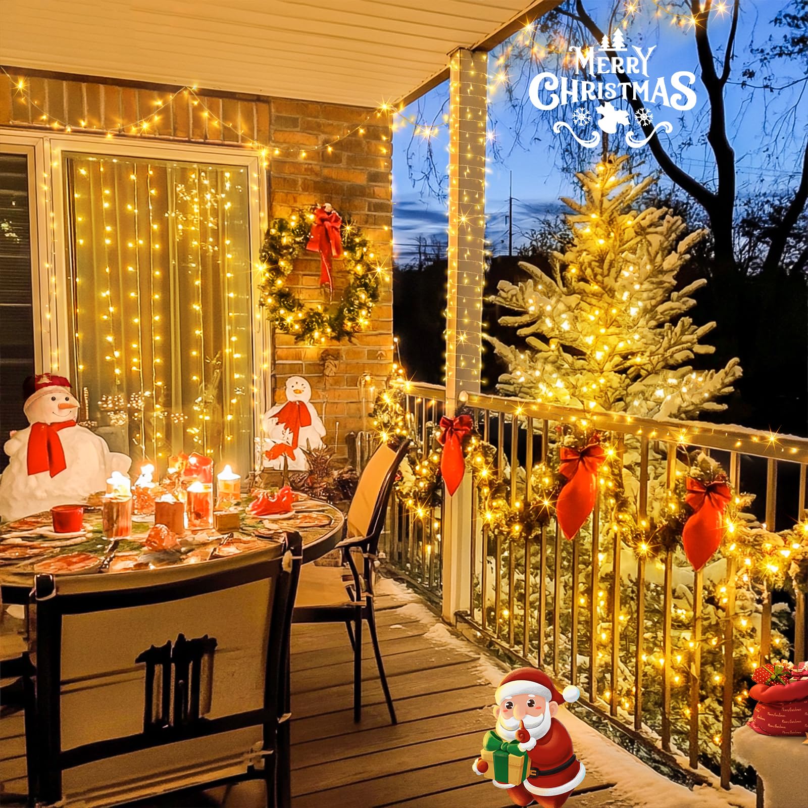 JMEXSUSS 33ft Warm White Connectable Fairy String Lights, 100 LED, 8 Modes, Copper, Indoor/Outdoor Christmas Decor