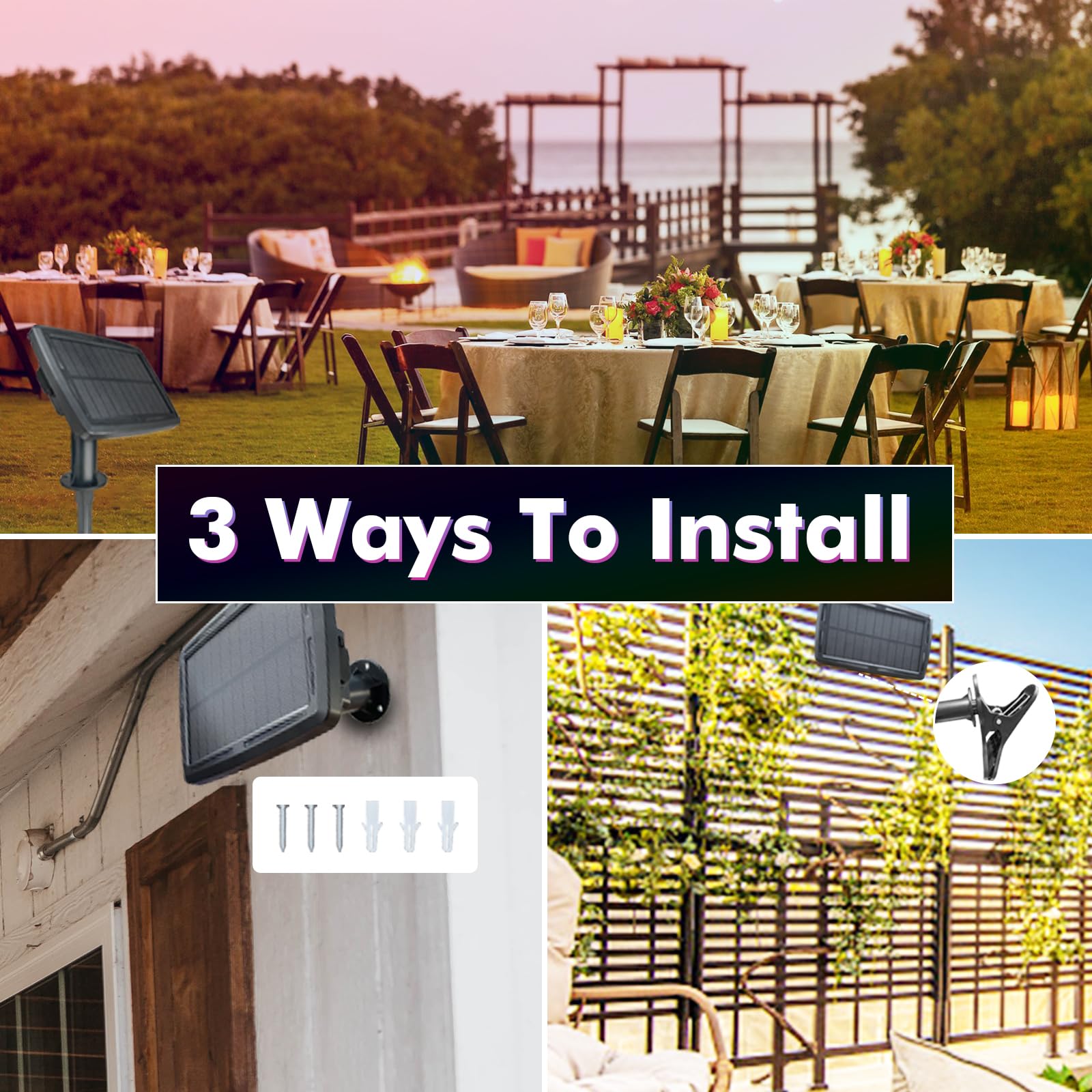 Avatar Controls 50Ft Solar String Lights - Warm & Rgb, 25 Edison Lights, 8 Modes, Waterproof