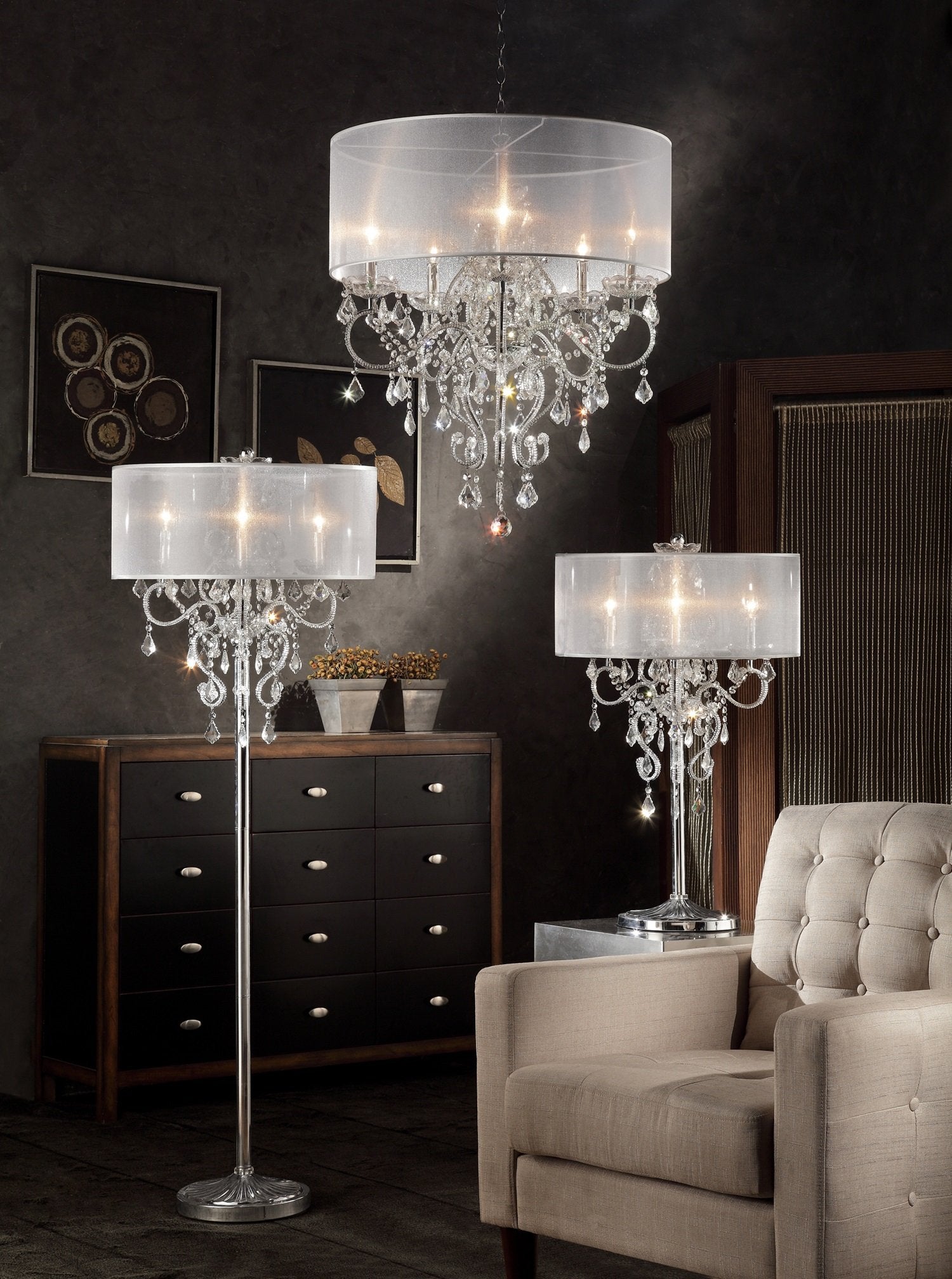OK Lighting OK-5153F 63 H Evangelia Floor Lamp , White