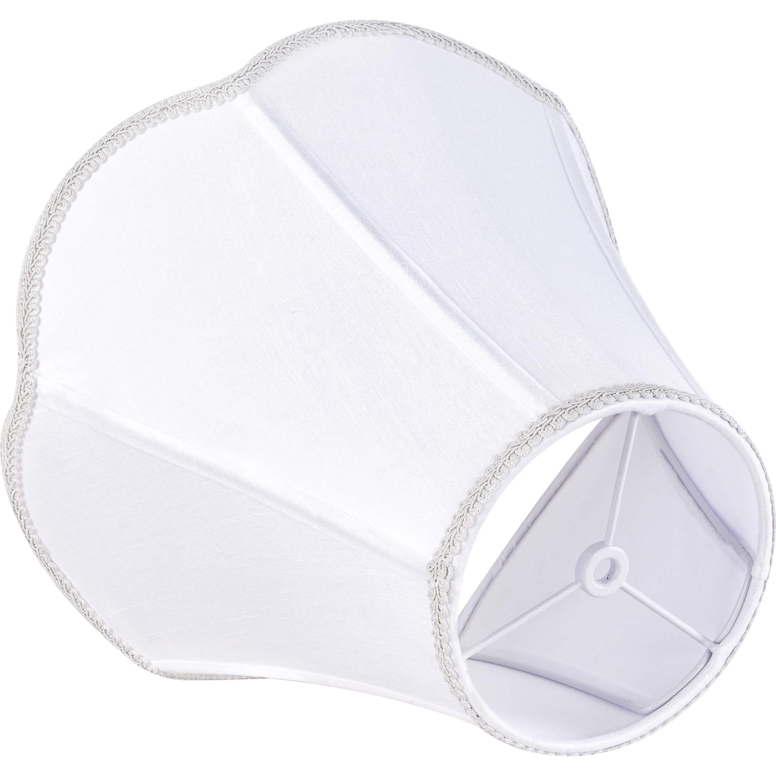 Go&So White Lamp Shade Medium Scalloped Lamp Shades,6''Top X 13''Bottom X 10.6''Vertical Height,Replacement Lampshades For Table