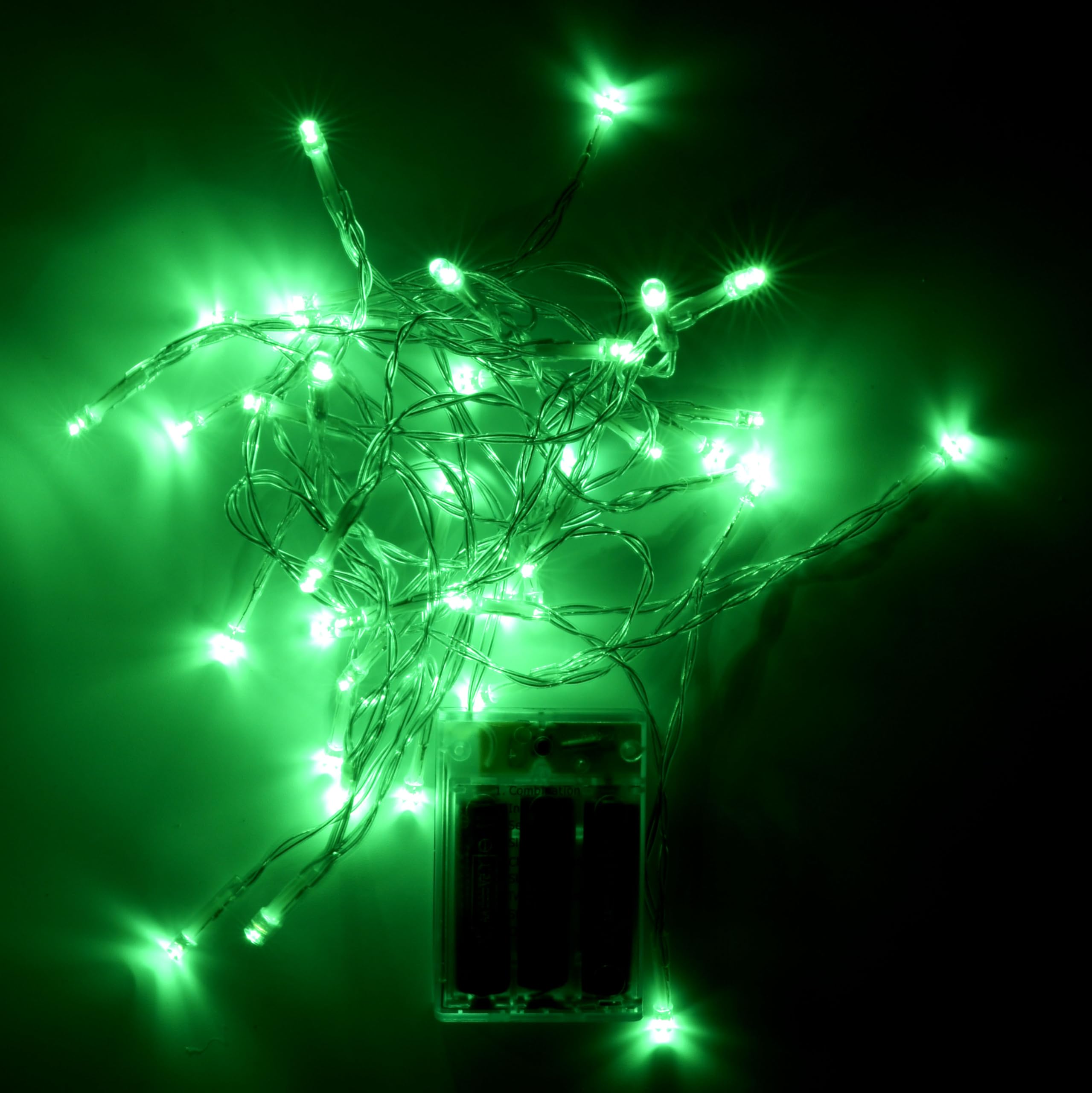 Karlling Battery Operated Christmas Lights,8 Flashing Mode 13 Ft Short Clear Wire Led Fairy Light String With Timer For Small Mini Xmas Tree And Wedding Party Indoor/Outdoor Decoration (Green, 1Pack)